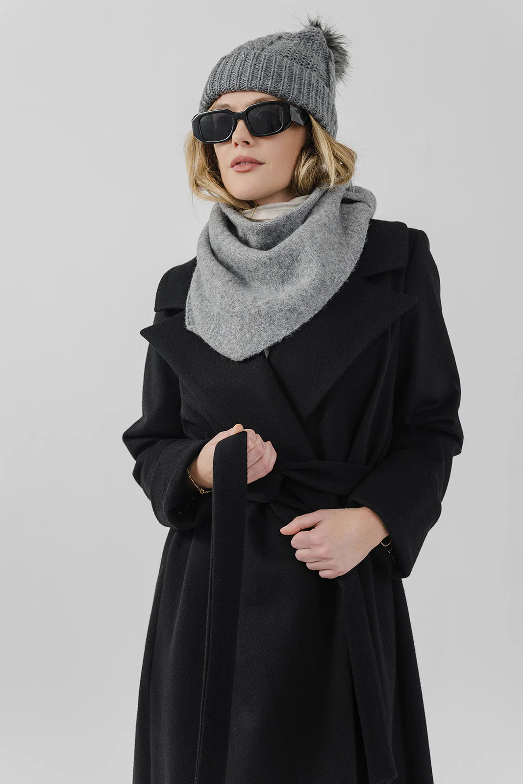 The Dearborn Long Wool Trench Coat - Black - Image 9