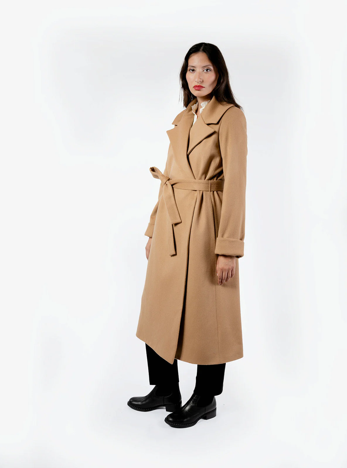 The Dearborn Long Wool Trench Coat - Camel - Image 3