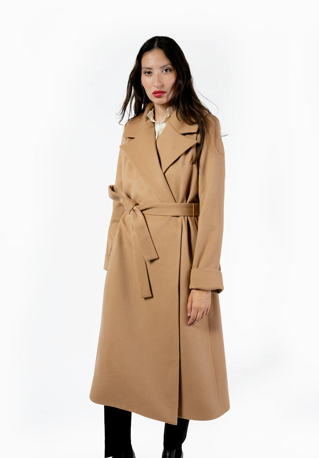 The Dearborn Long Wool Trench Coat - Camel - Image 5