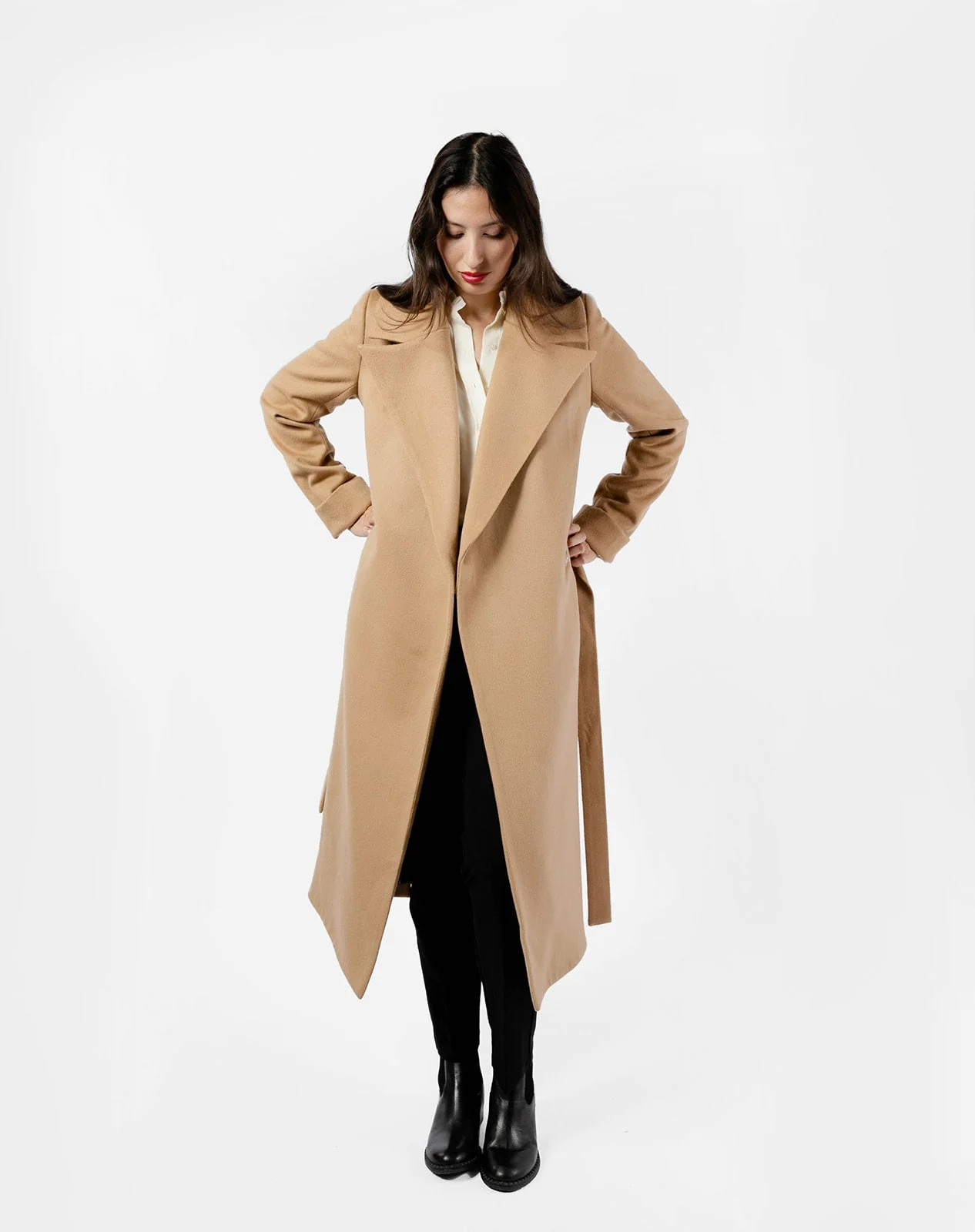 The Dearborn Long Wool Trench Coat - Camel - Image 7
