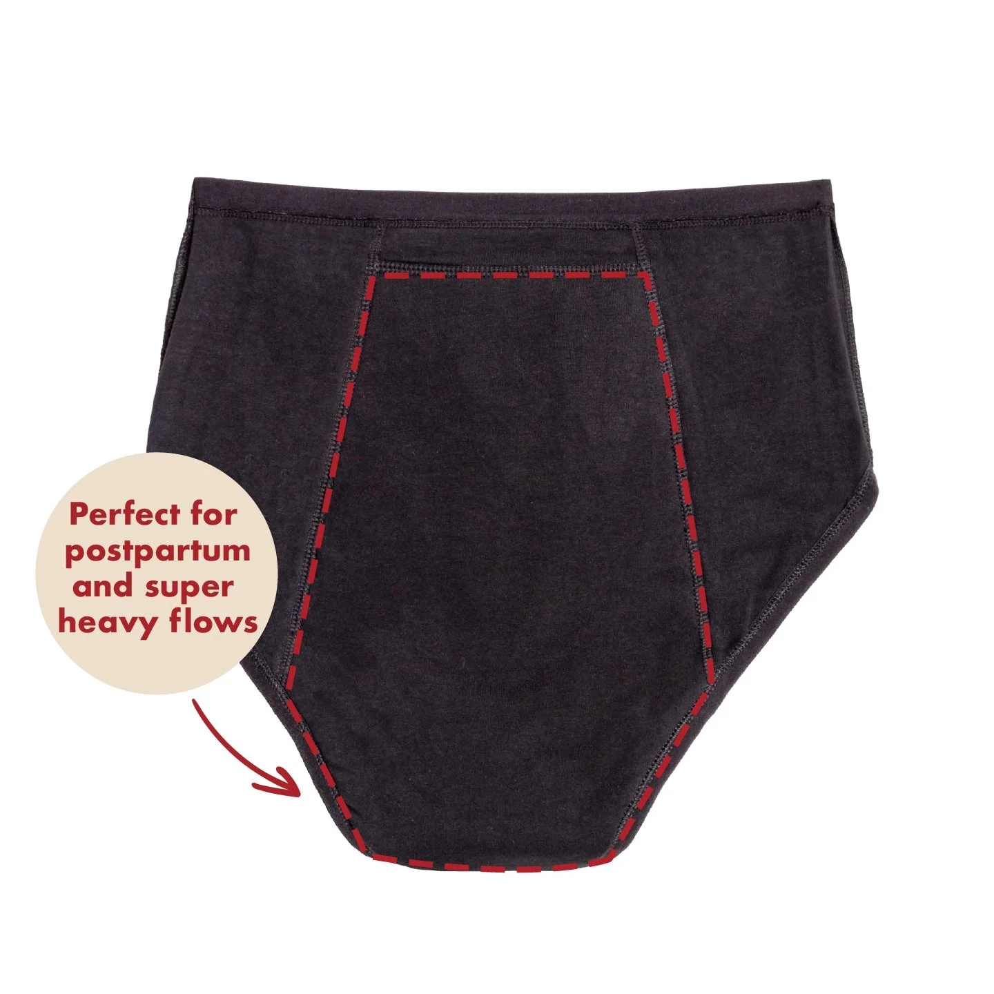 The Extra Coverage High Waisted Period. in Organic Cotton For Heavy Flows - Image 11