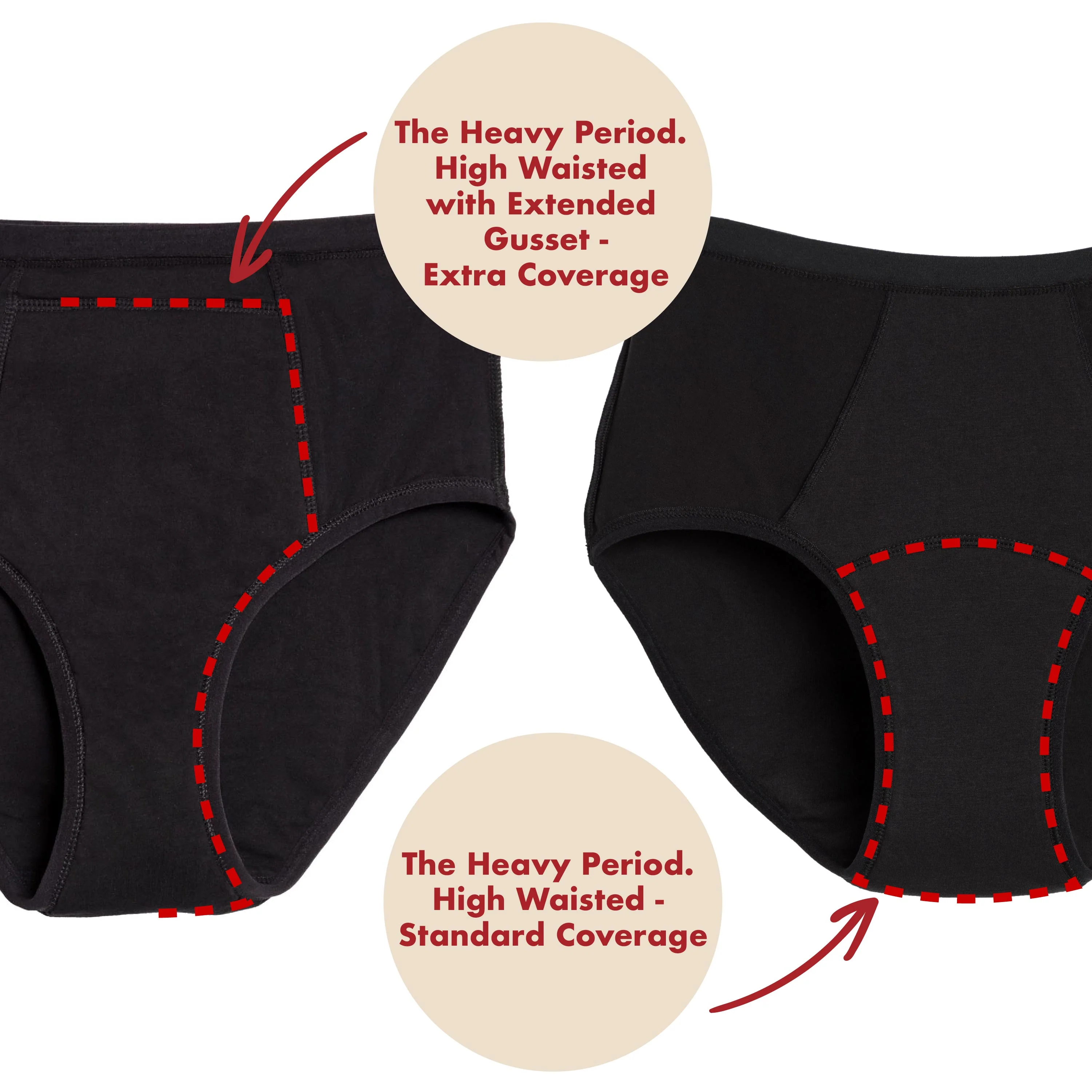 The Extra Coverage High Waisted Period. in Organic Cotton For Heavy Flows - Image 3