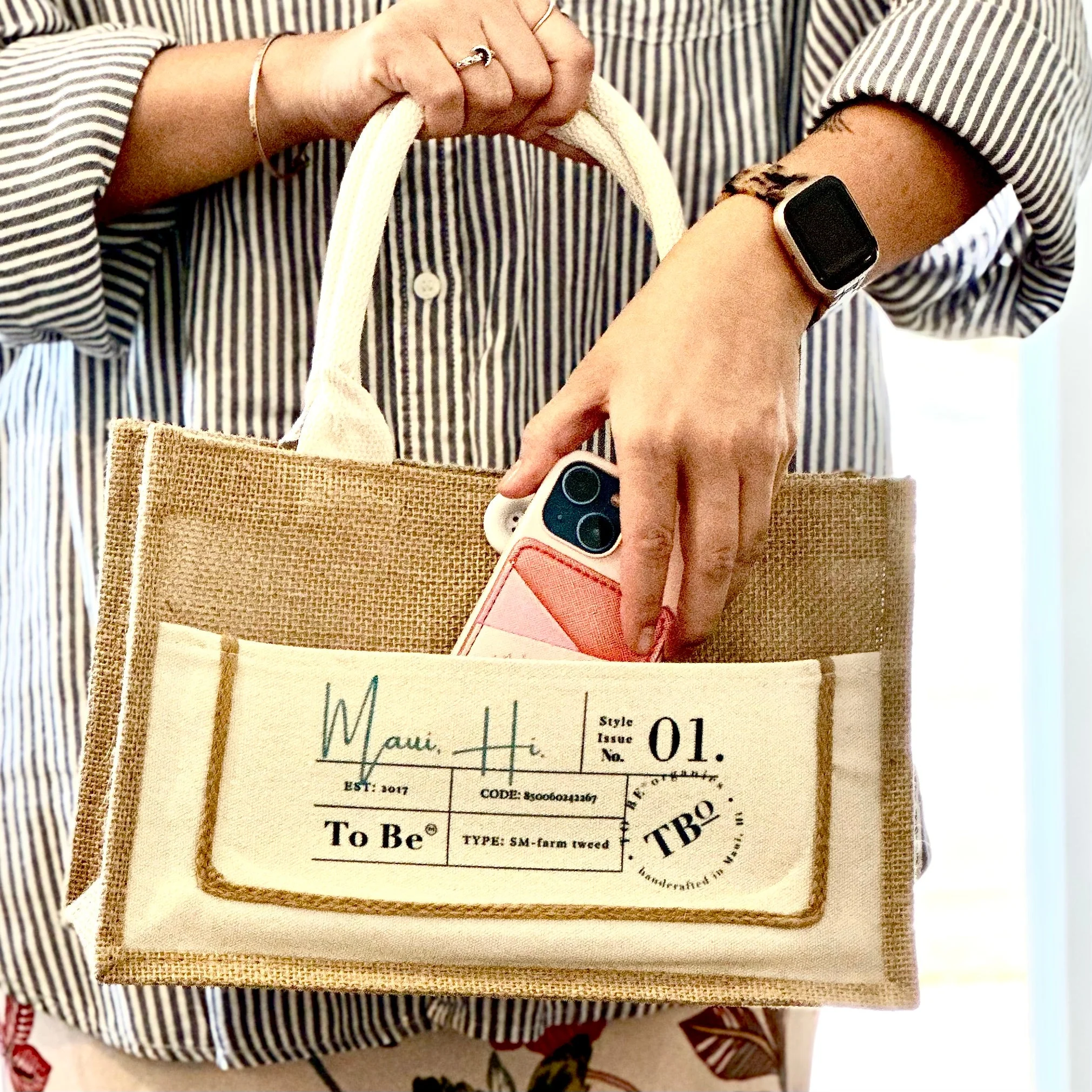 The Market Bag -Style No. 1 in Ocean Blue - Image 3