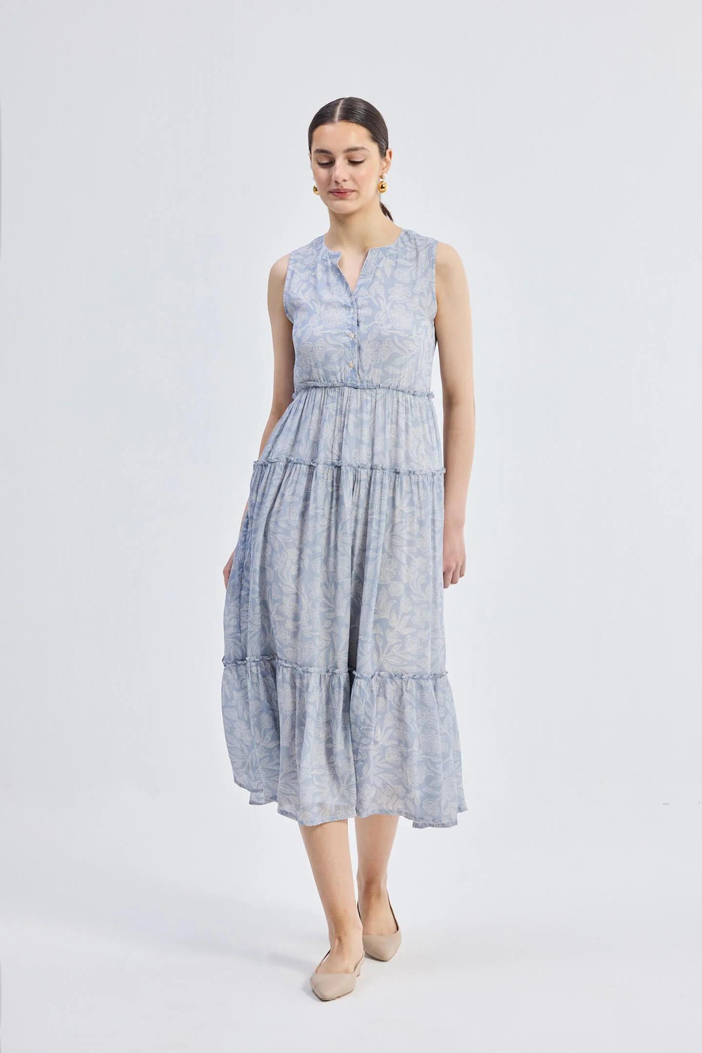 The Perfect Resort Floral Maxi in Periwinkle Blue - Image 6