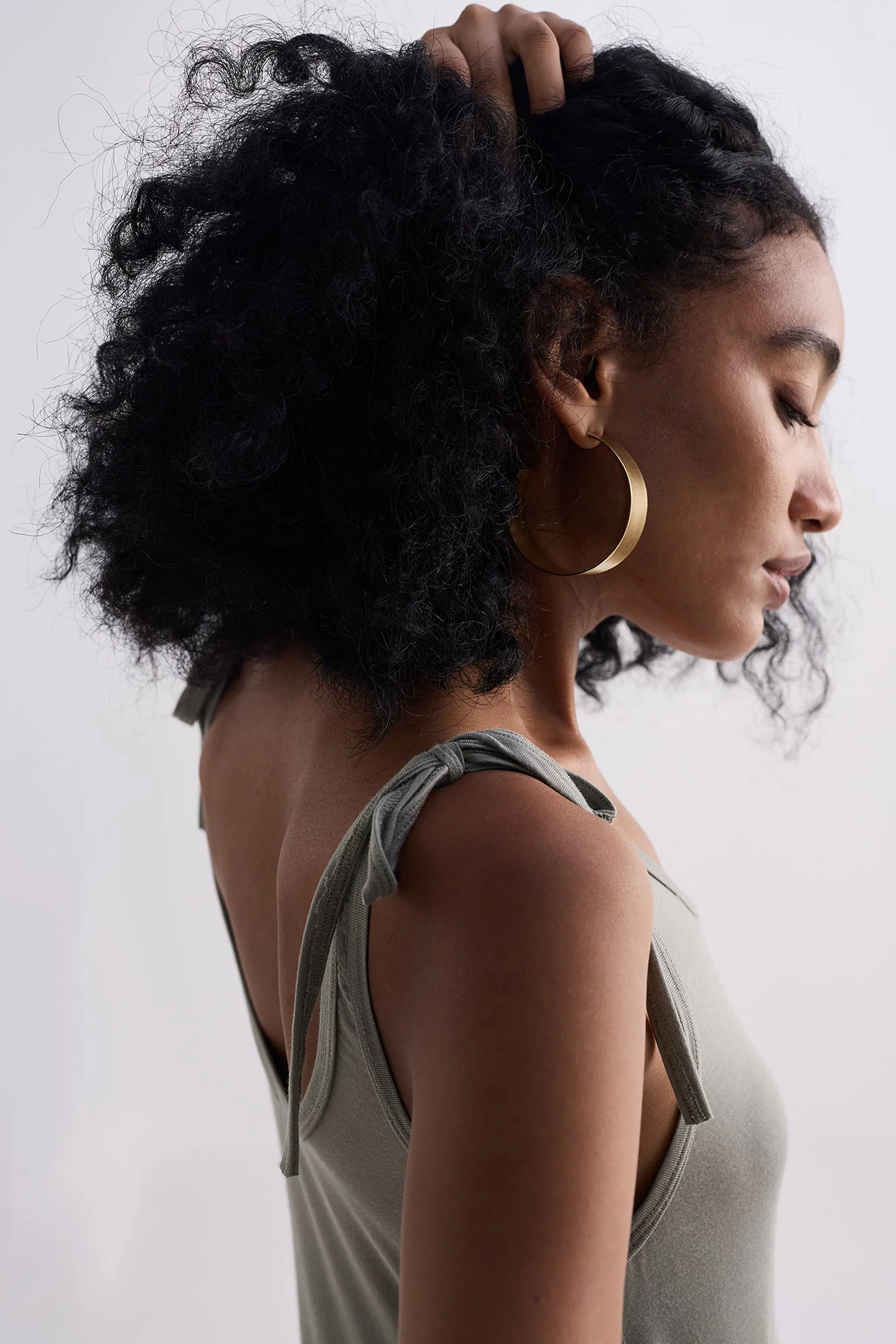 Tie-Detail Maxi Dress in Light Olive - Image 4