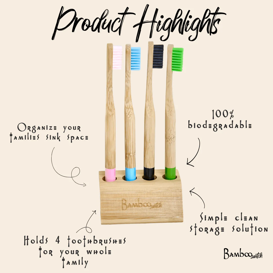 Toothbrush Holder with 4 Slots - Image 3