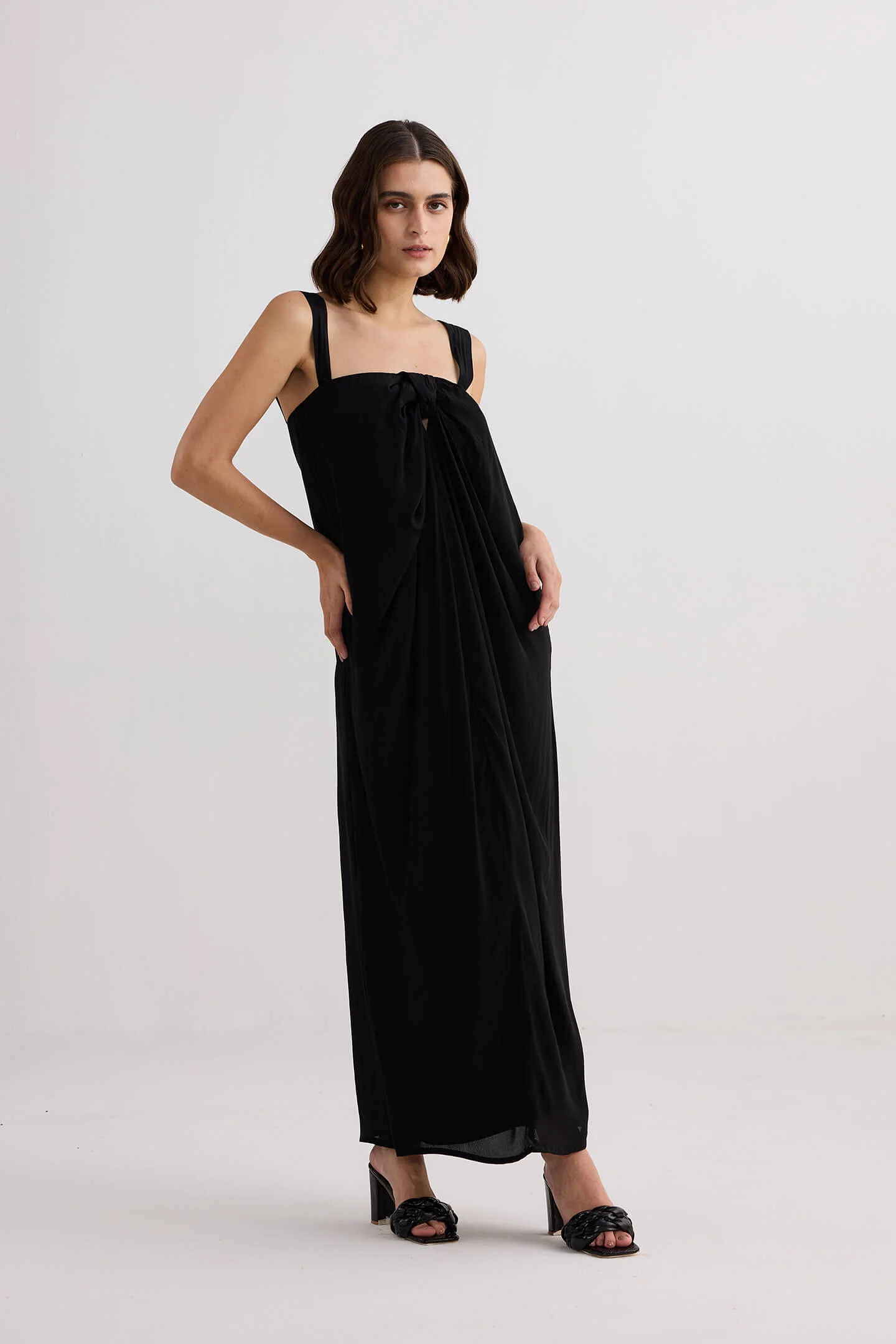 Twilight Twist Strappy Maxi Dress in Black - Image 10
