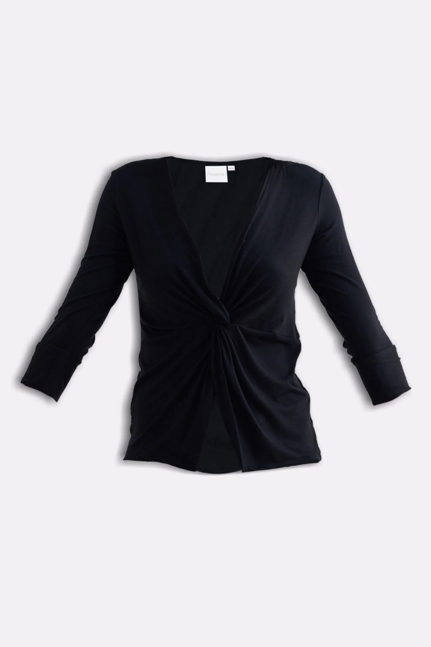 Twist Front Knit Shirt in Black - Image 10