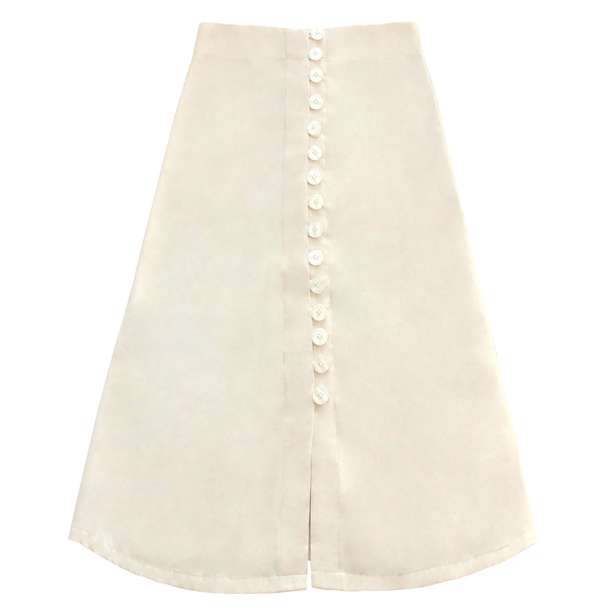 ULURU Button-down Skirt In Off-white - Image 6