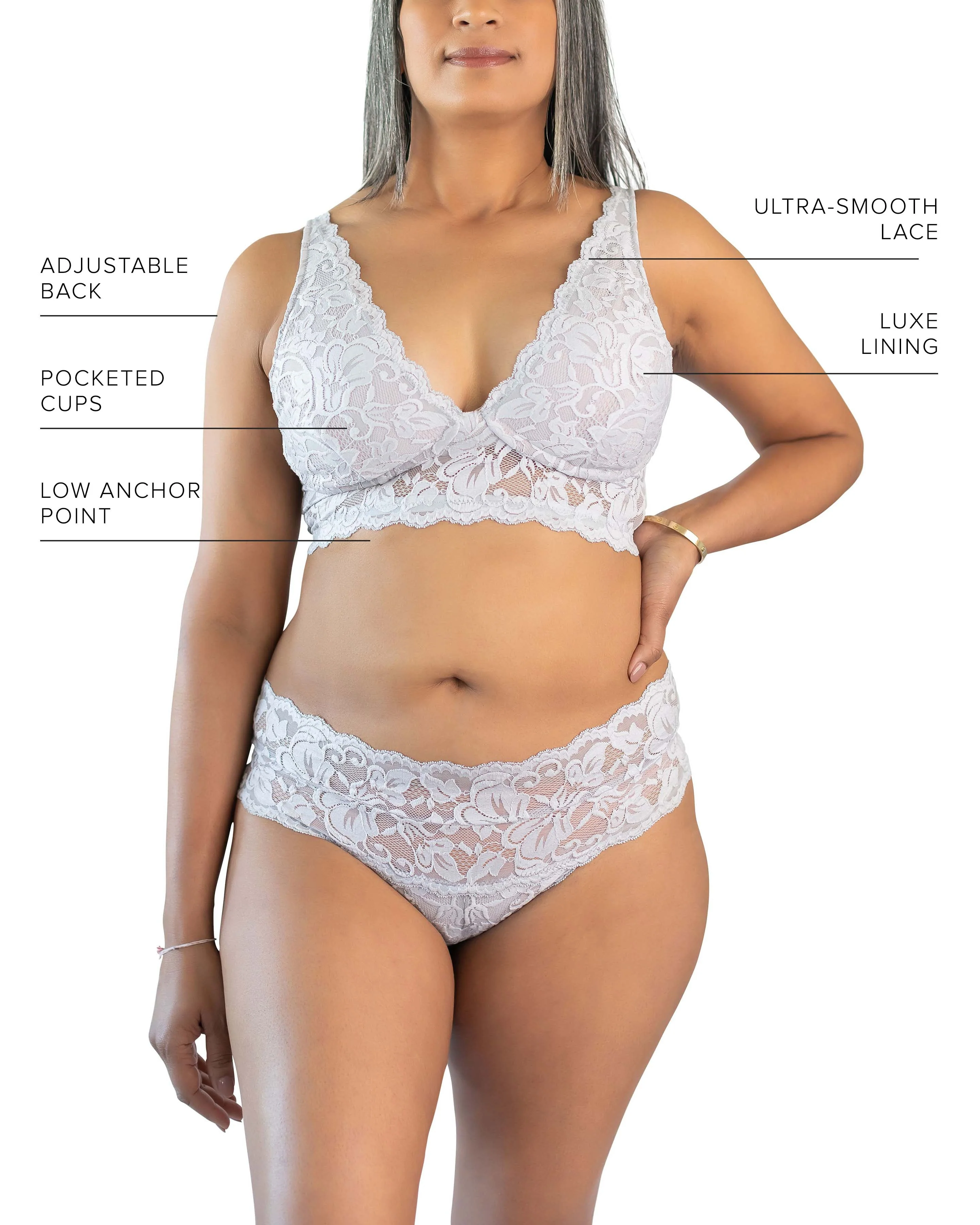 Vela Wireless Bra, Grey / Mauve - Image 7