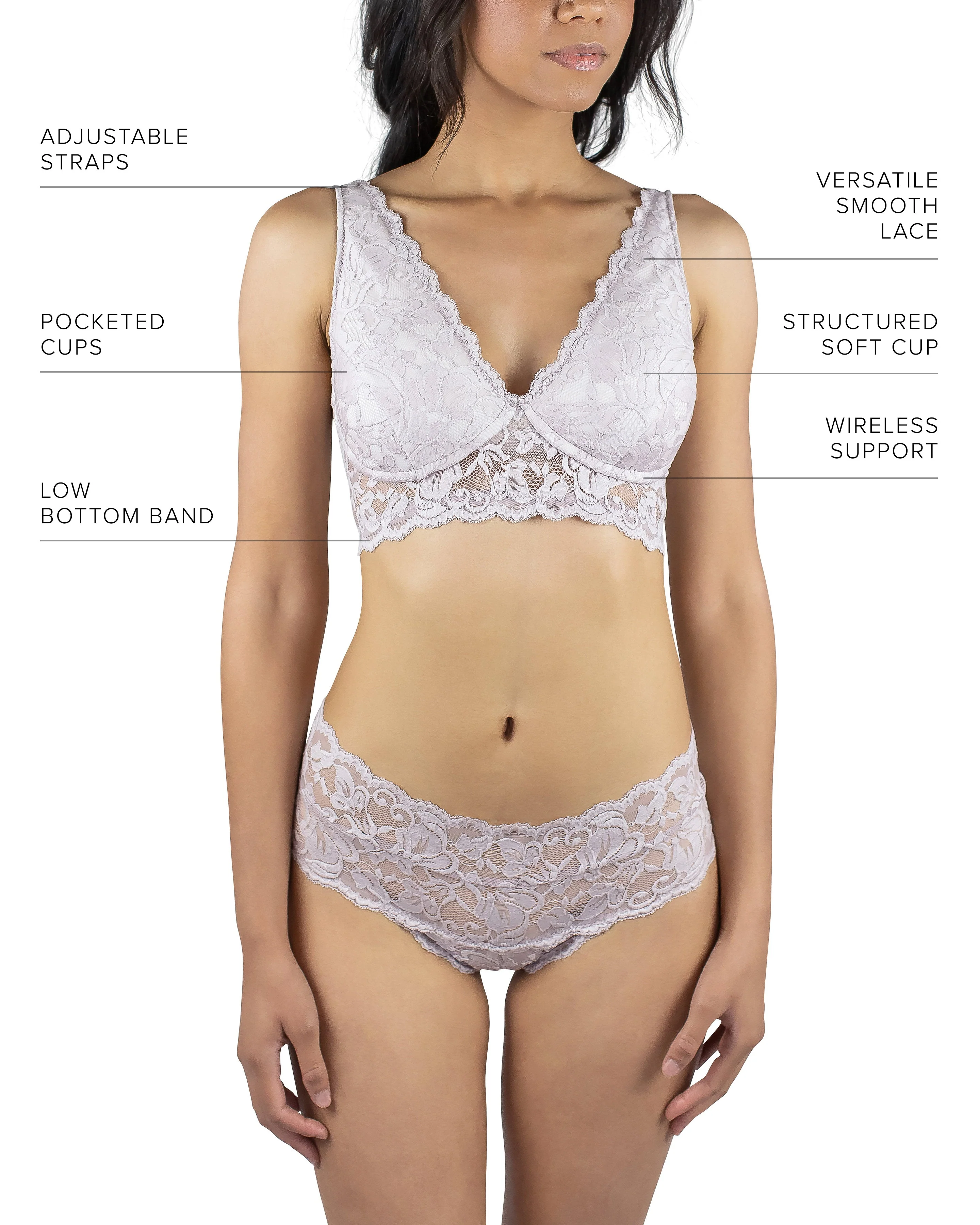 Vela Wireless Bra, Mauve - Image 7
