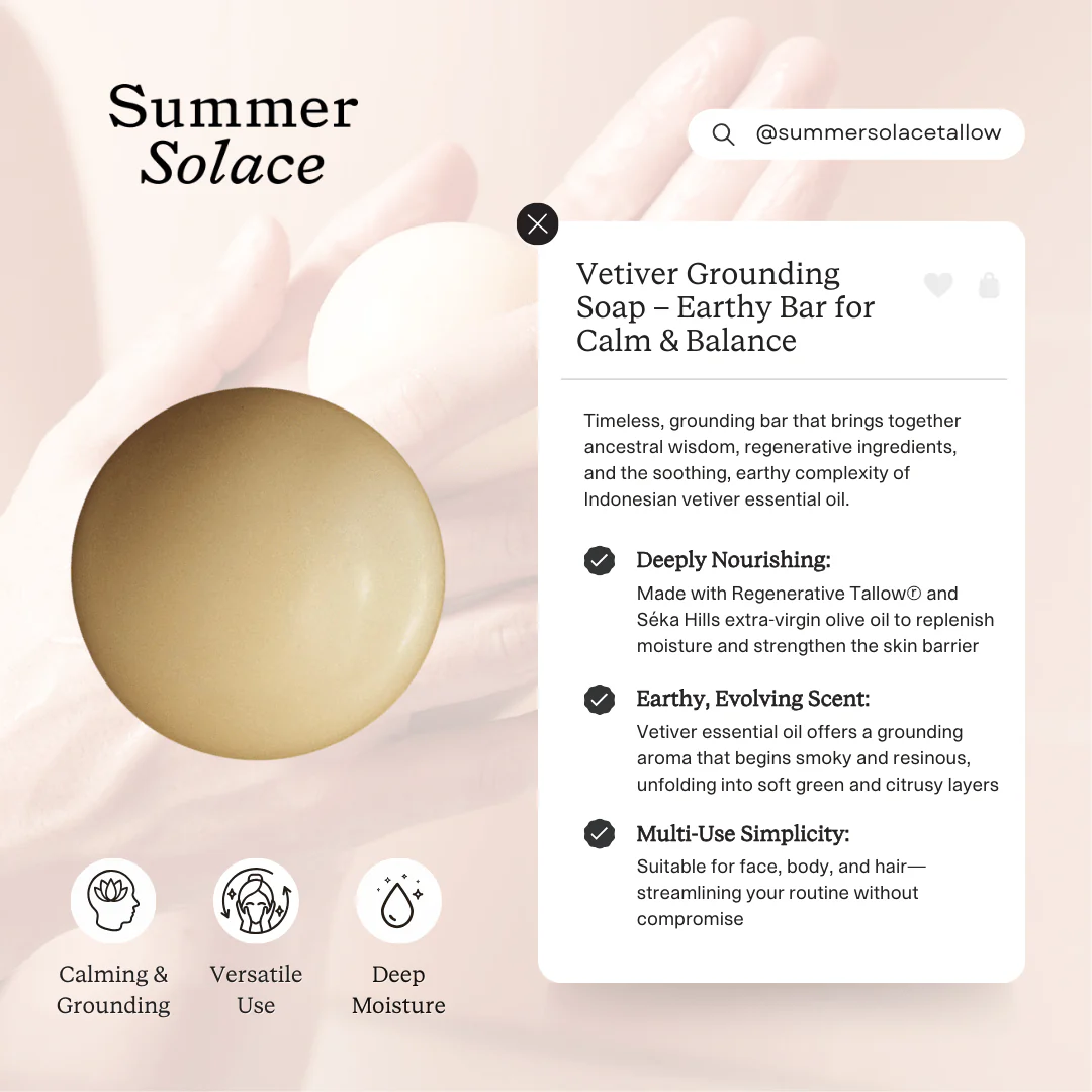 Vetiver Sphere Soap – Grounding & Earthy Aromatic Cleanser - Image 7