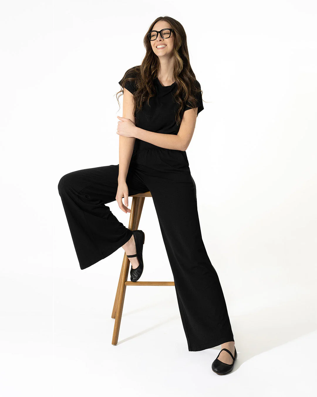 Vivian Wide Legs Pants - Black - Image 2