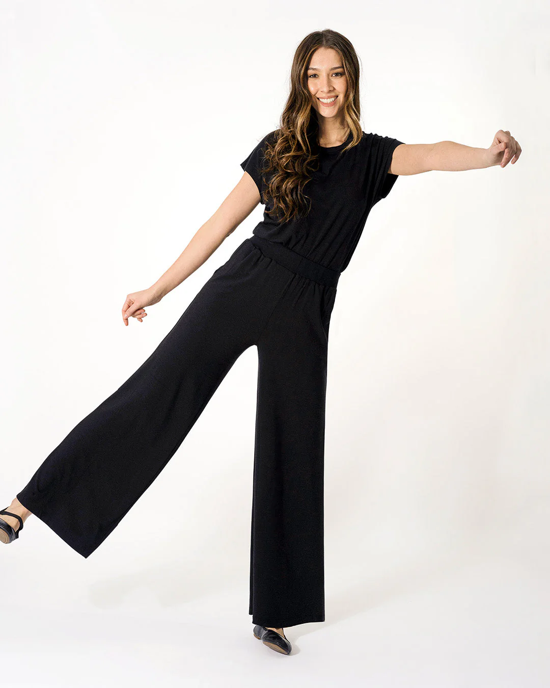 Vivian Wide Legs Pants - Black - Image 7