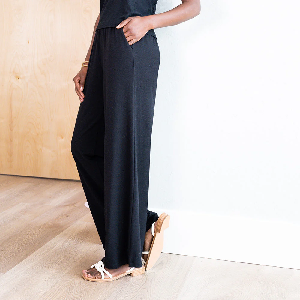 Vivian Wide Legs Pants - Black - Image 9