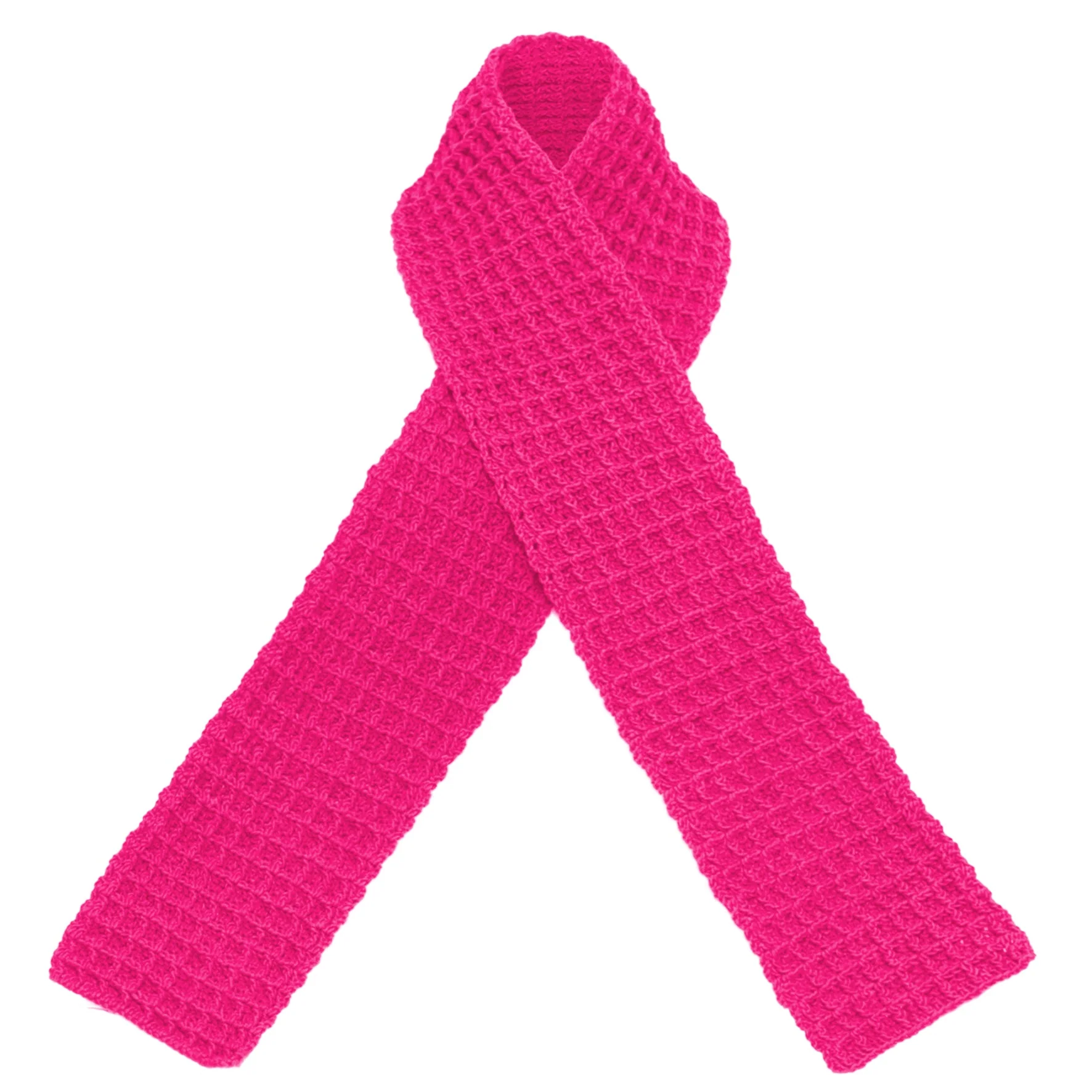 WAFFLE Crochet Scarf in Candy Pink - Image 3