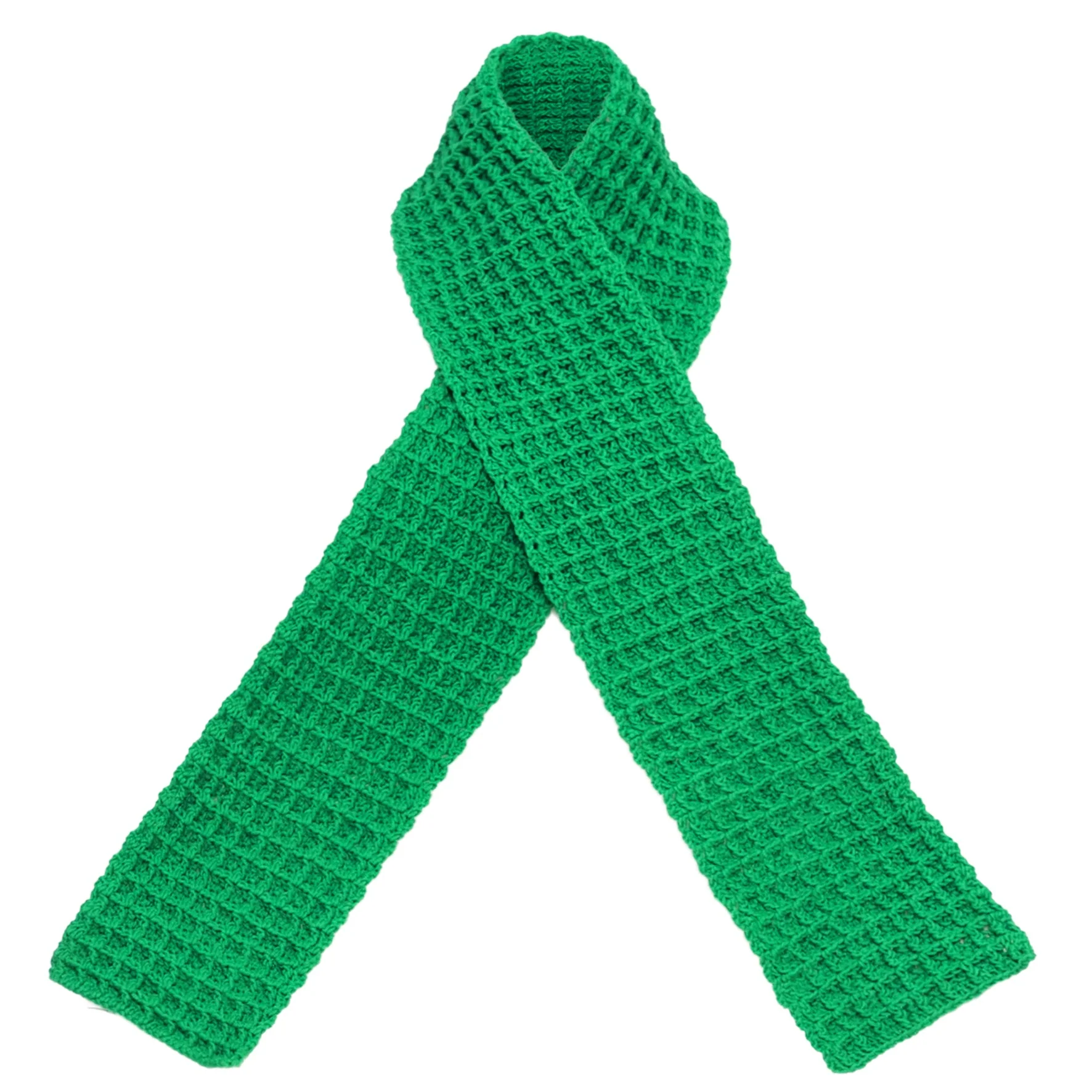 WAFFLE Crochet Scarf in Green - Image 6