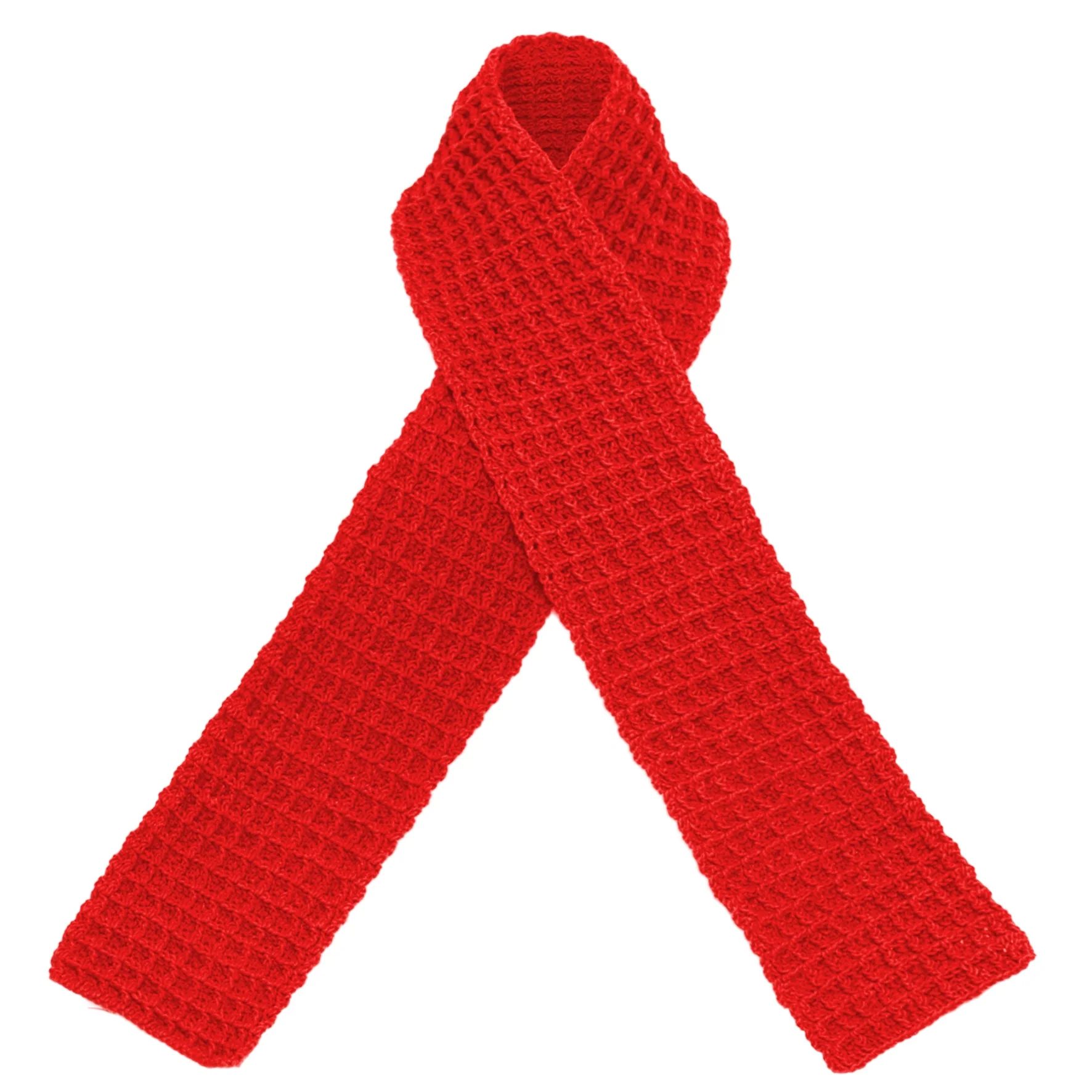 WAFFLE Crochet Scarf in Red - Image 5