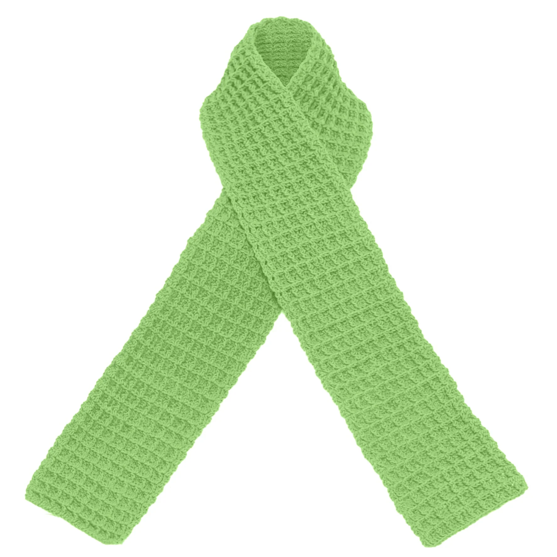 WAFFLE Crochet Scarf in Sage Green - Image 7