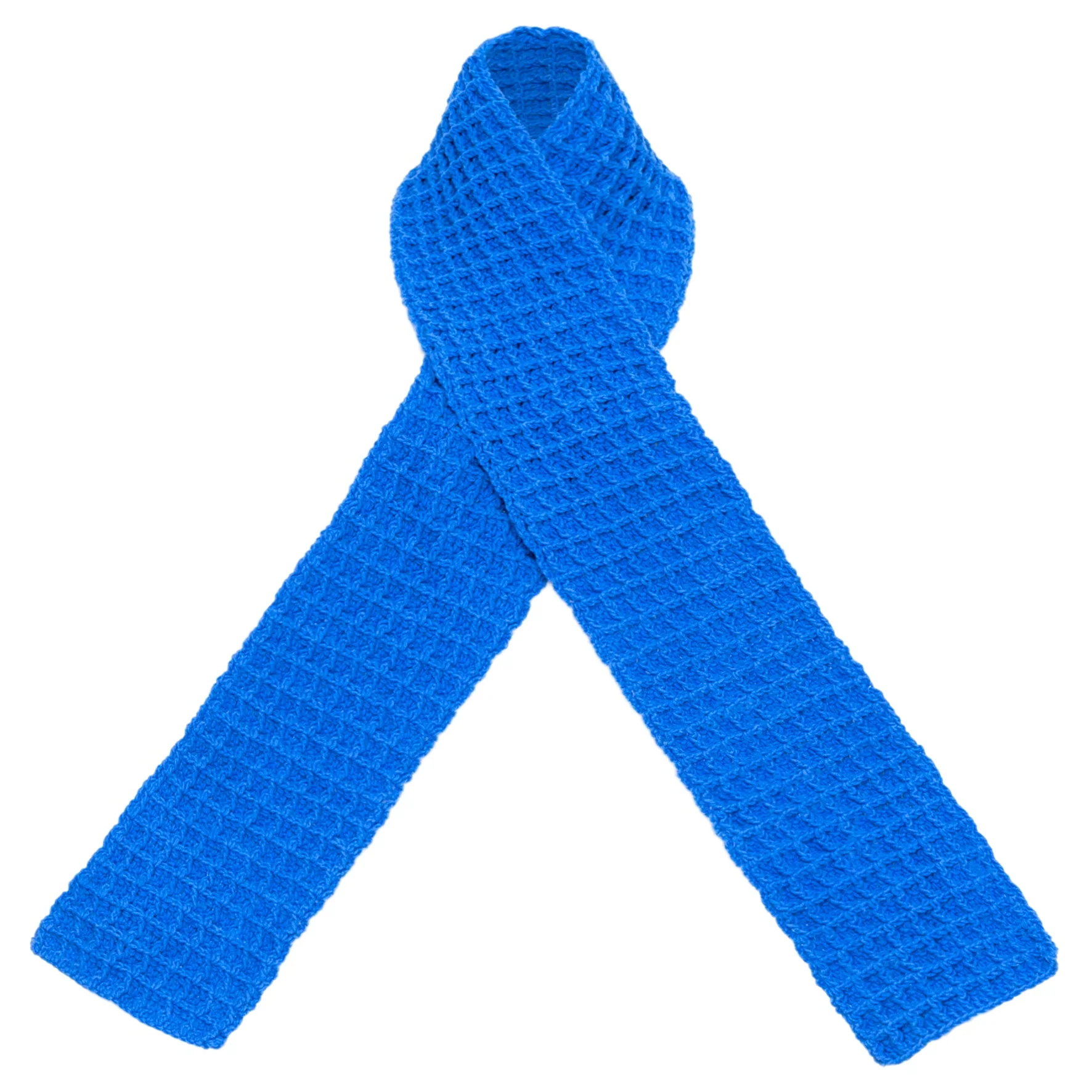 WAFFLE Crochet Scarf in Savoy Blue - Image 4