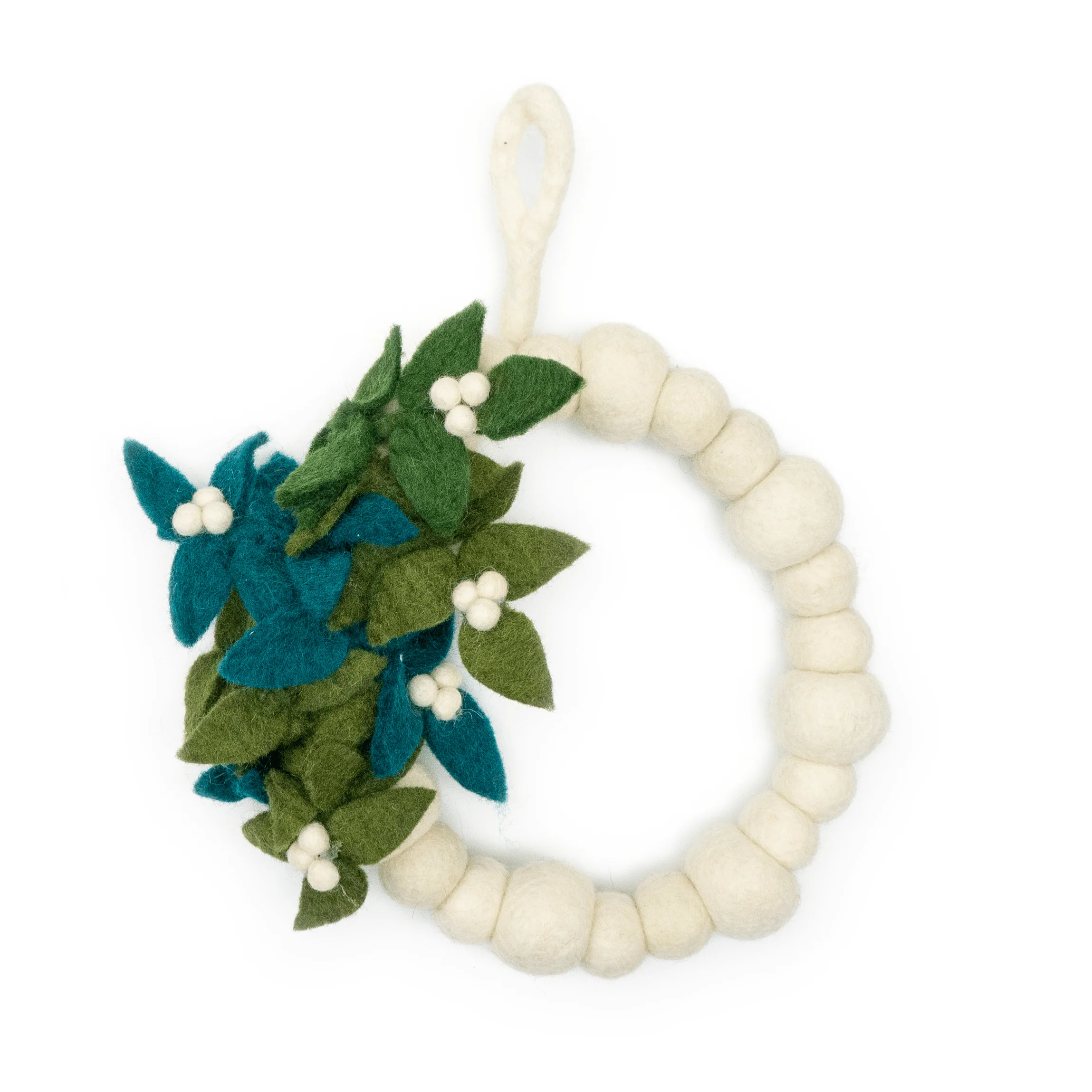 White Mistletoe White Berry Wreath - WHITE - Image 3