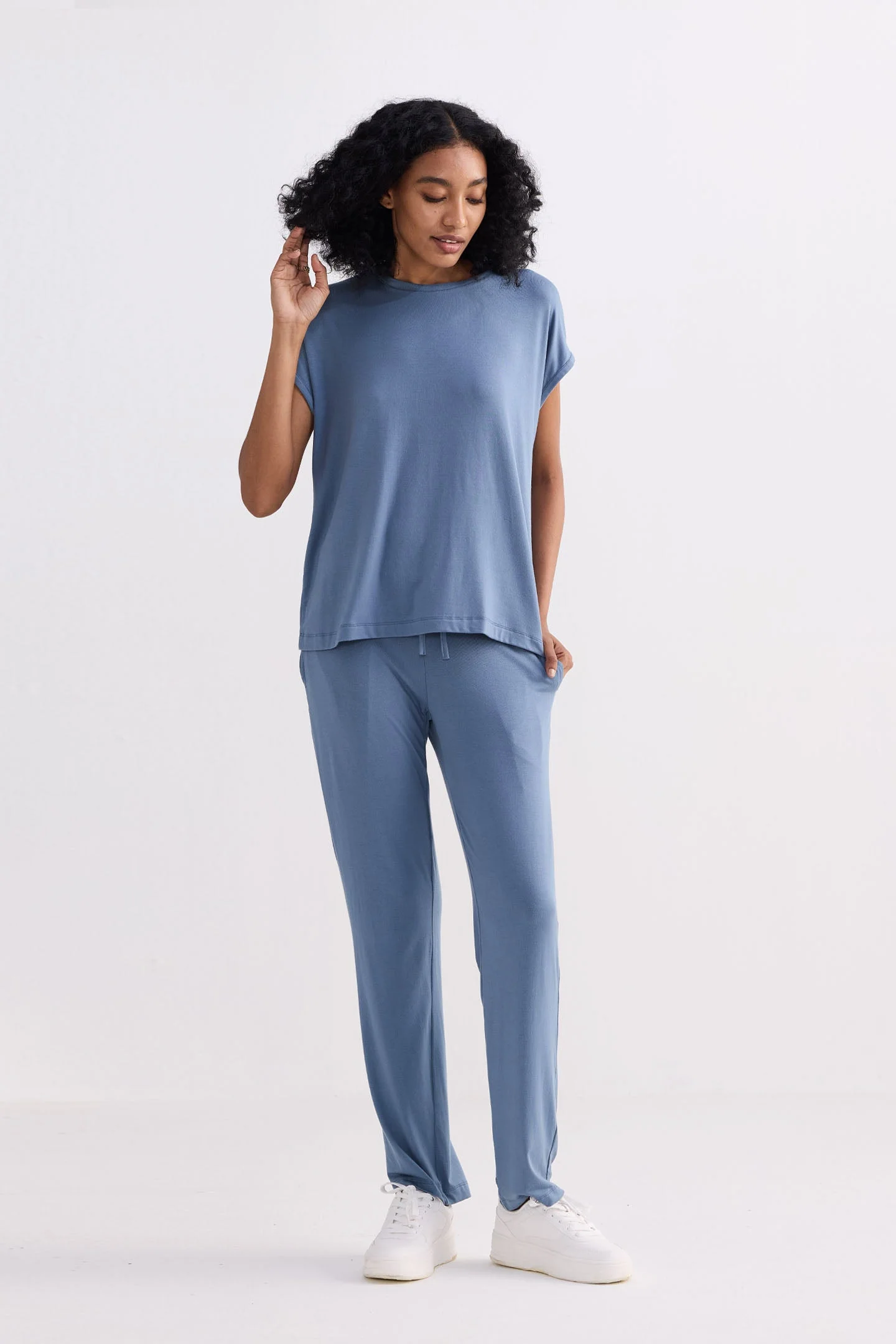 Wide Leg Pant in Blue - Image 10