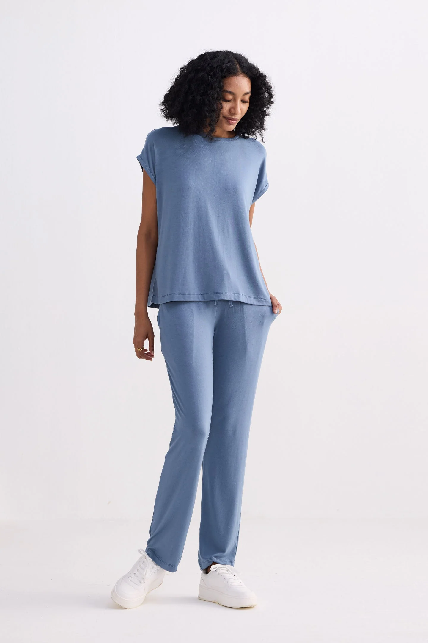 Wide Leg Pant in Blue - Image 9