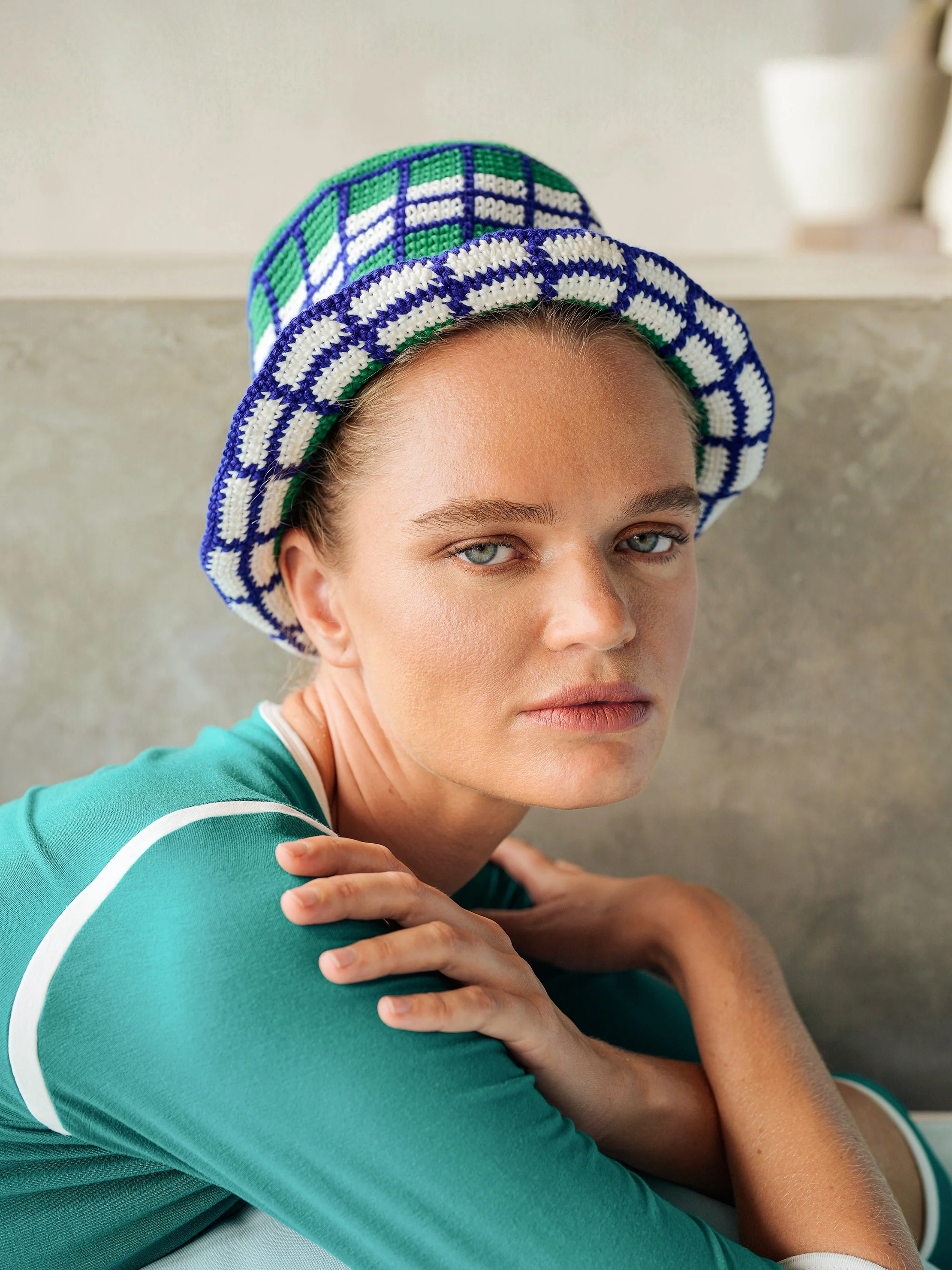 WIMBLEDON Plaid Crochet Hat - Image 4