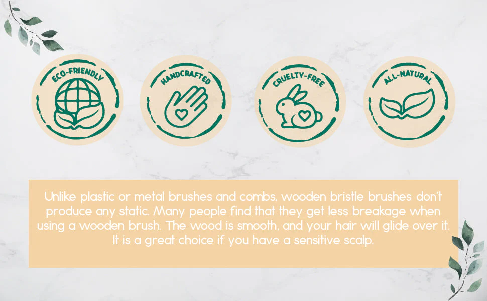 Wooden Detangling Hair Brush - Image 5