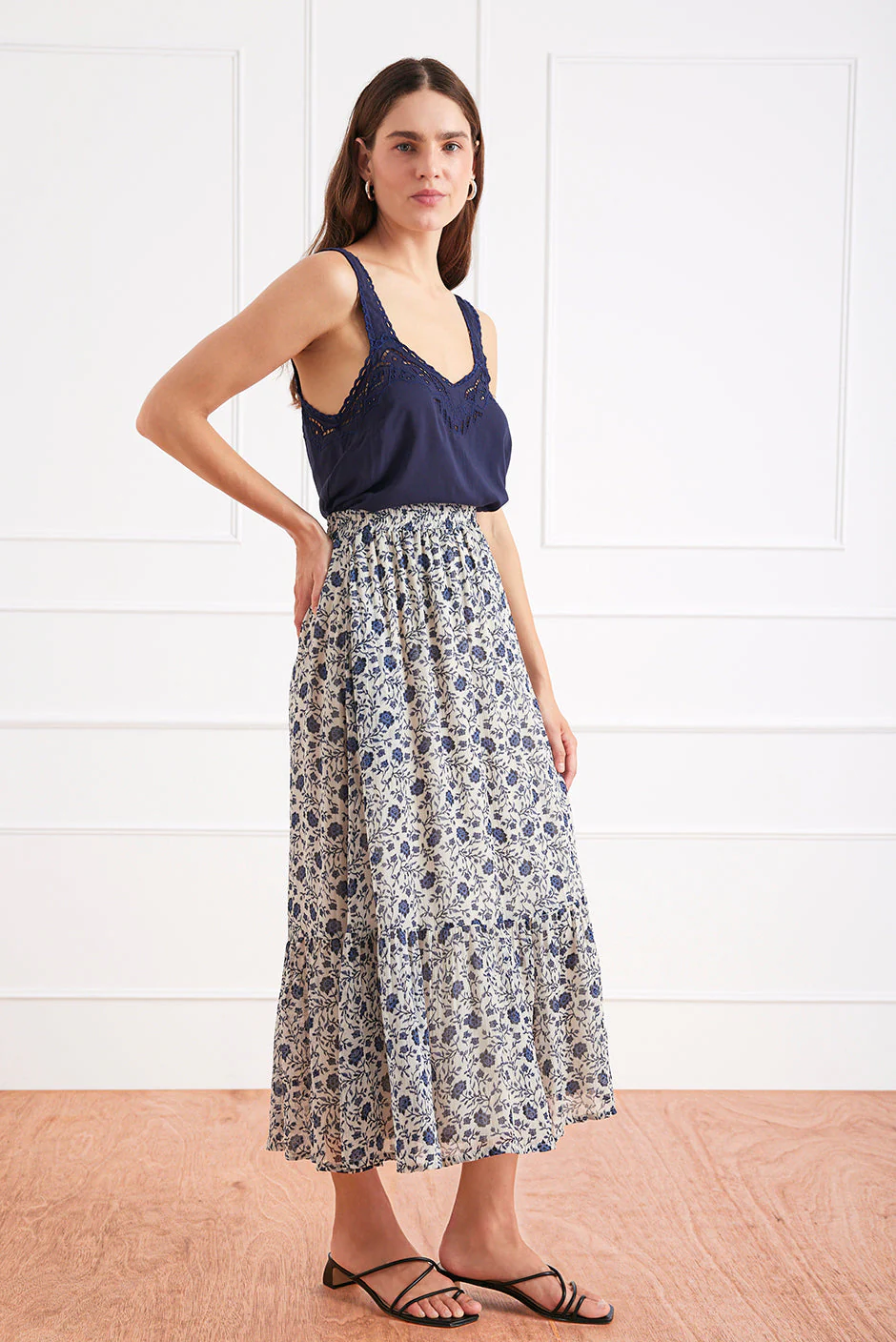 Wren Skirt in Sapphire Vines - Image 4