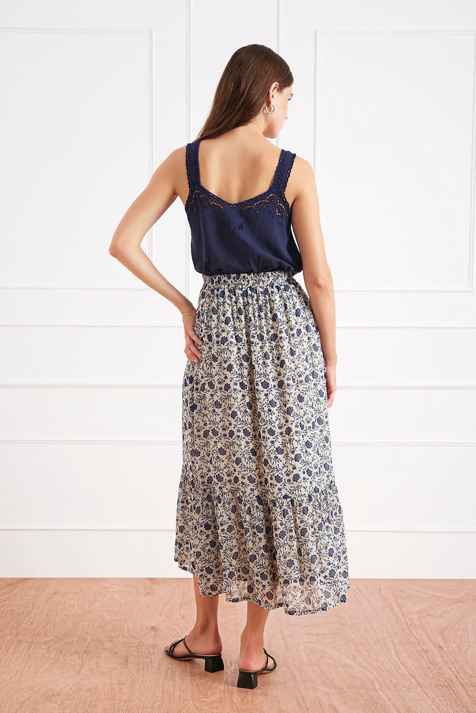 Wren Skirt in Sapphire Vines - Image 5