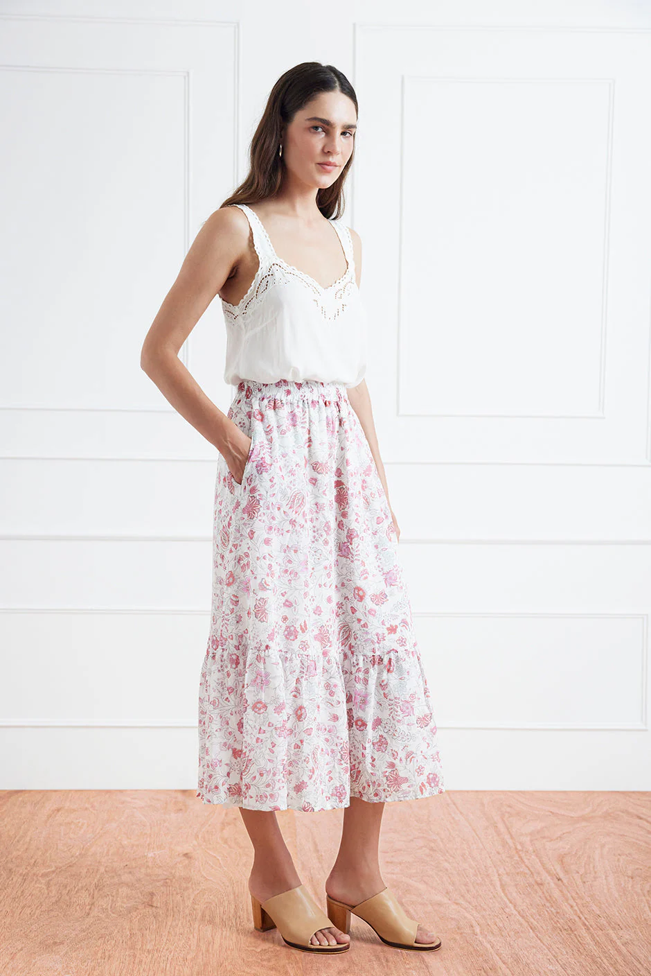 Wren Skirt in Sundrenched Garden - Image 4