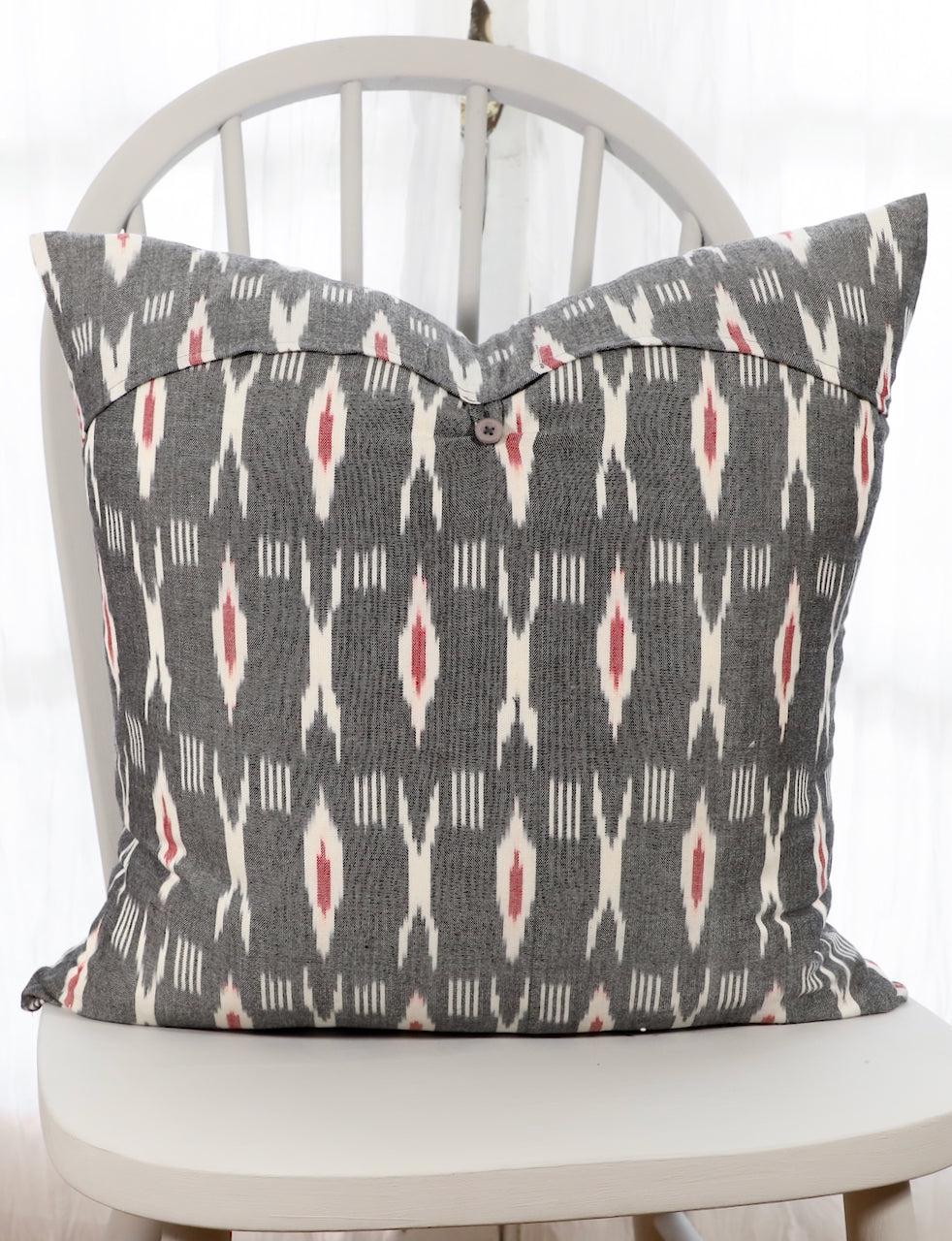 XO Grey & Red Throw Pillow Cover - Image 2