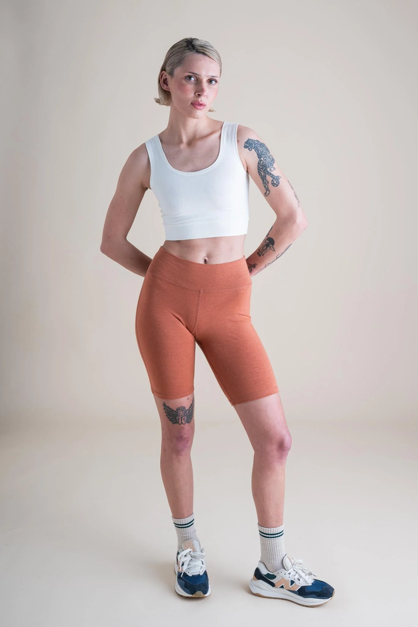 Yoga Bike Shorts in Adobe - Image 2