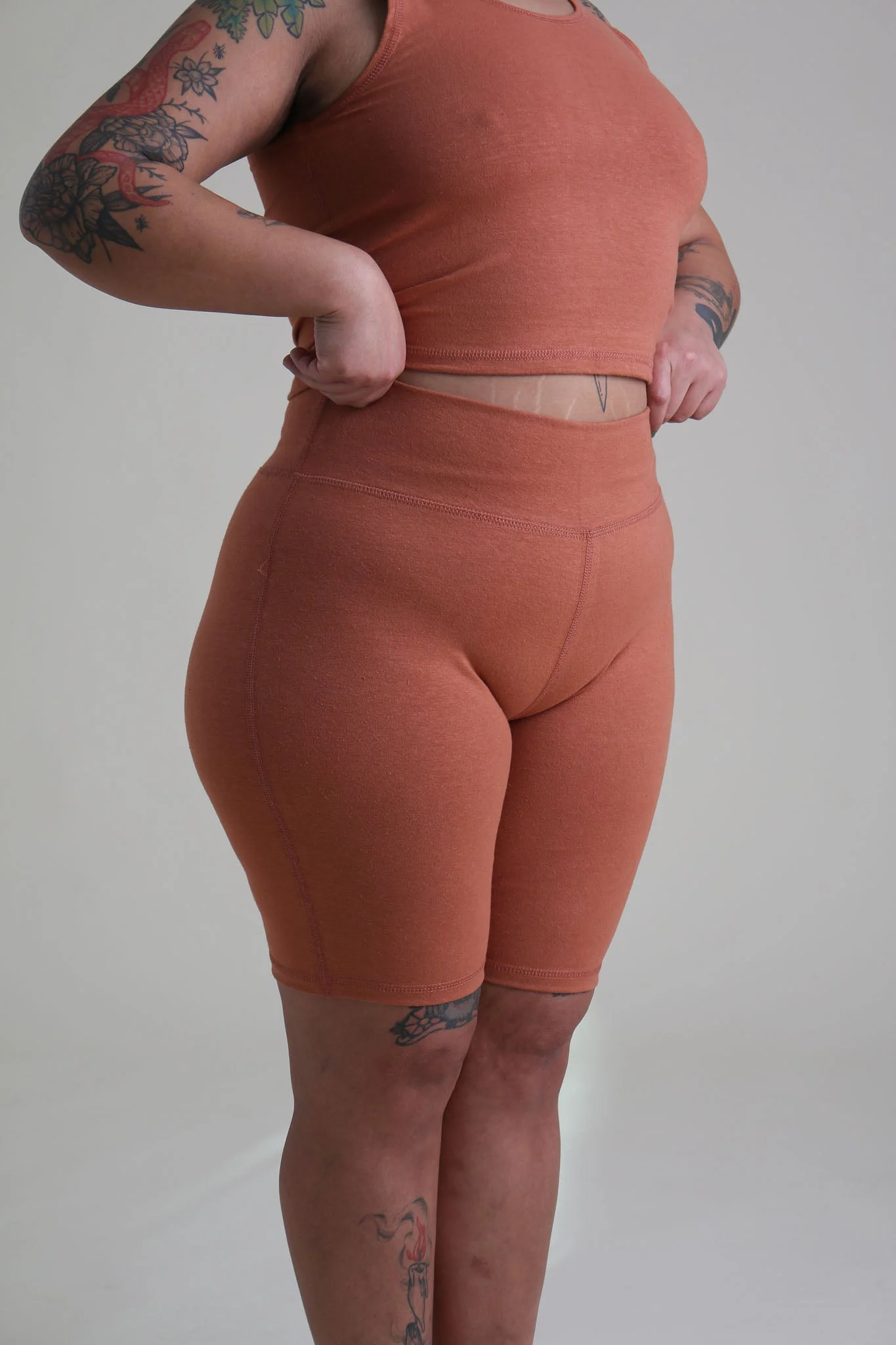 Yoga Bike Shorts in Adobe - Image 4