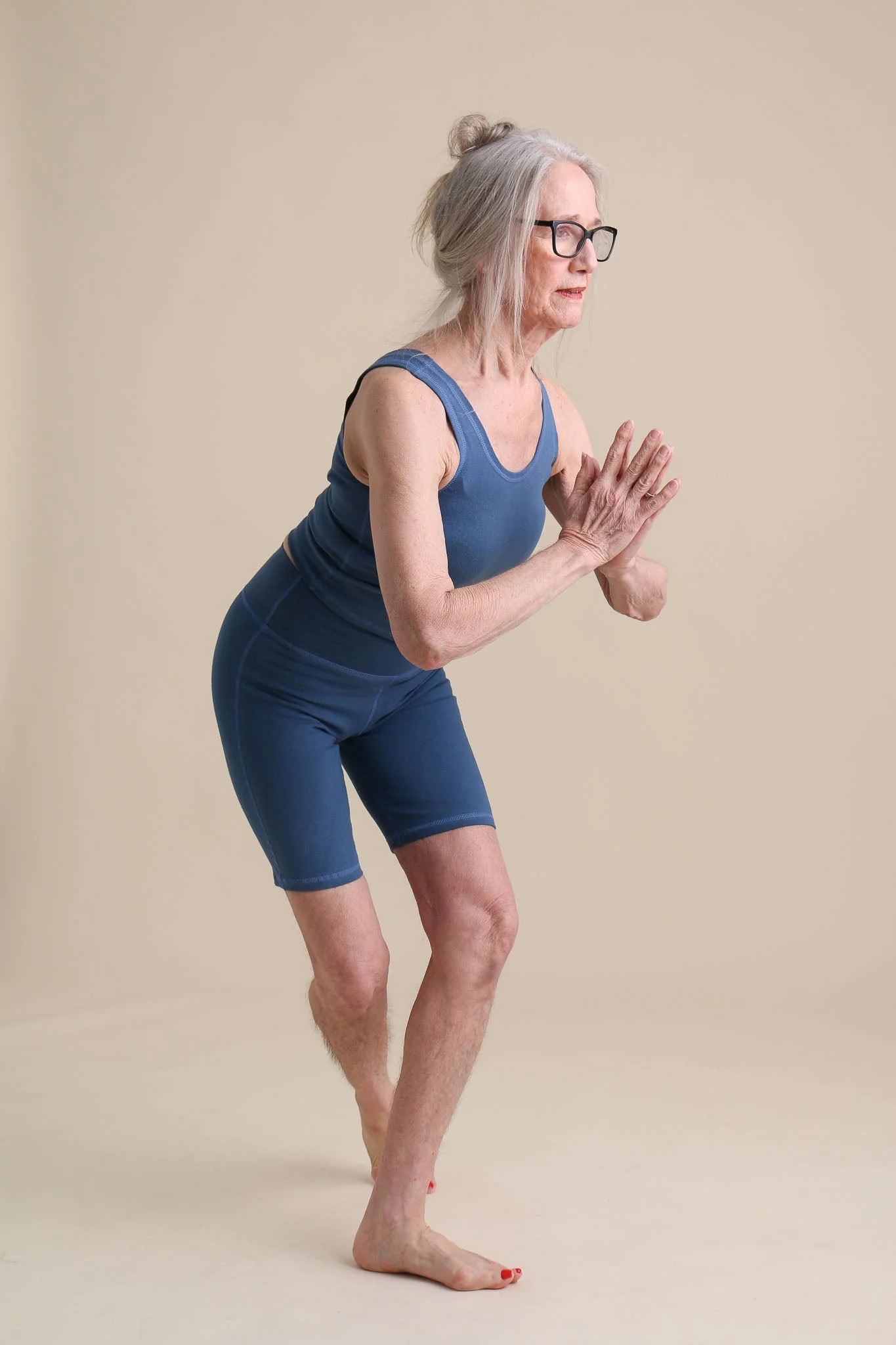 Yoga Bike Shorts in Azure - Image 3