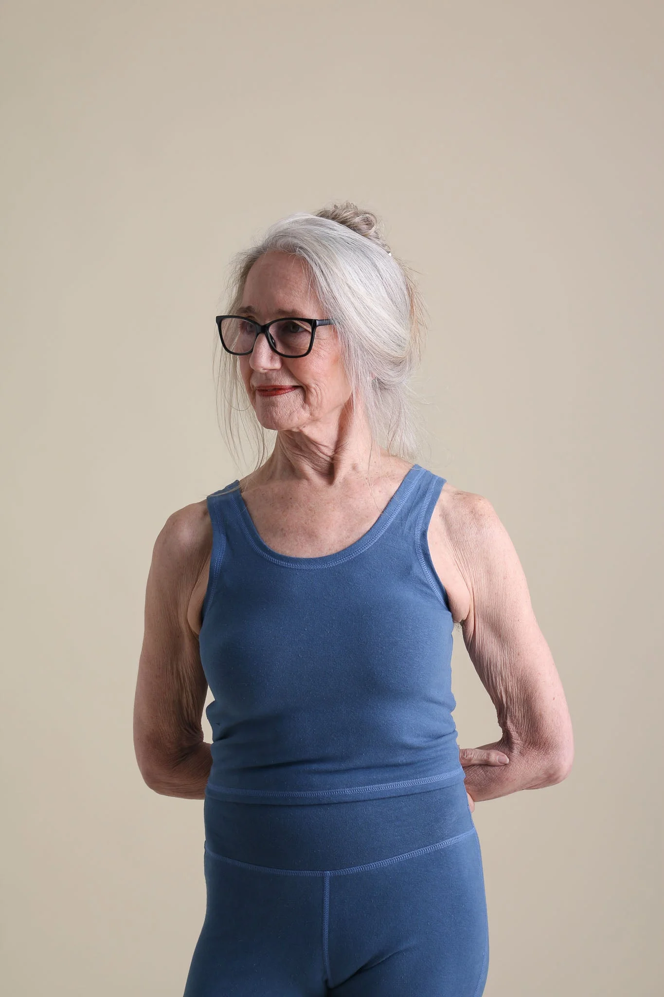Yoga Crop Tank in Azure - Image 3