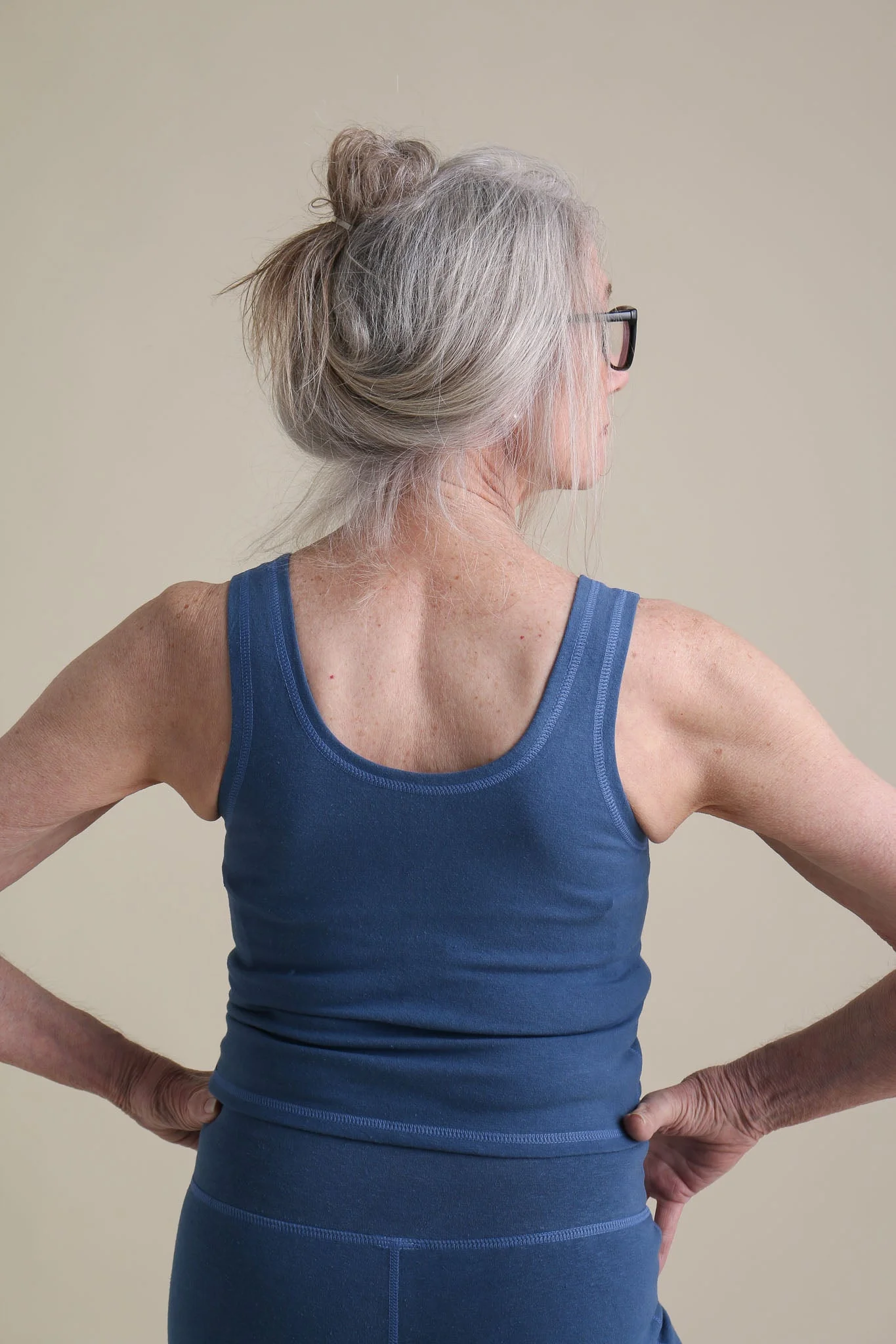 Yoga Crop Tank in Azure - Image 5