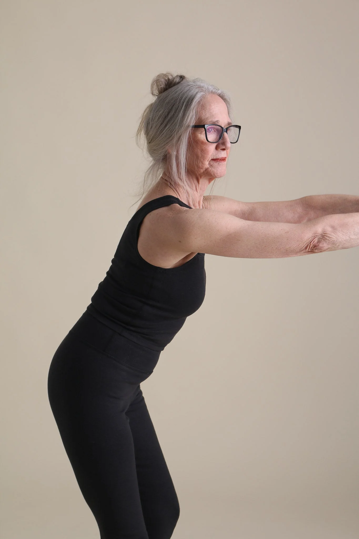 Yoga Crop Tank in Black - Image 3