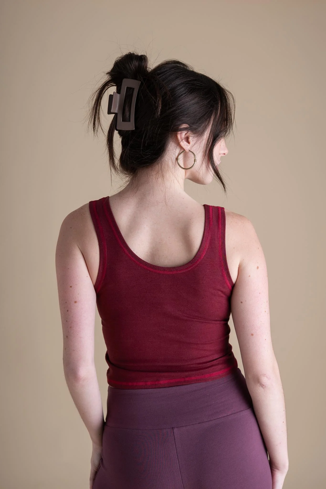 Yoga Crop Tank in Cranberry - Image 4