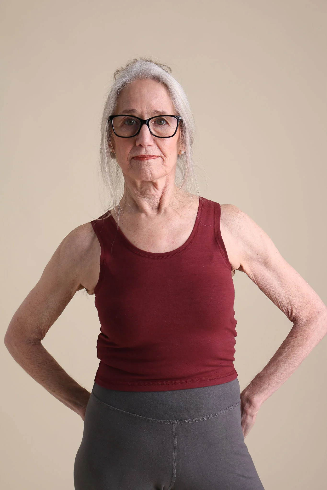 Yoga Crop Tank in Cranberry - Image 6