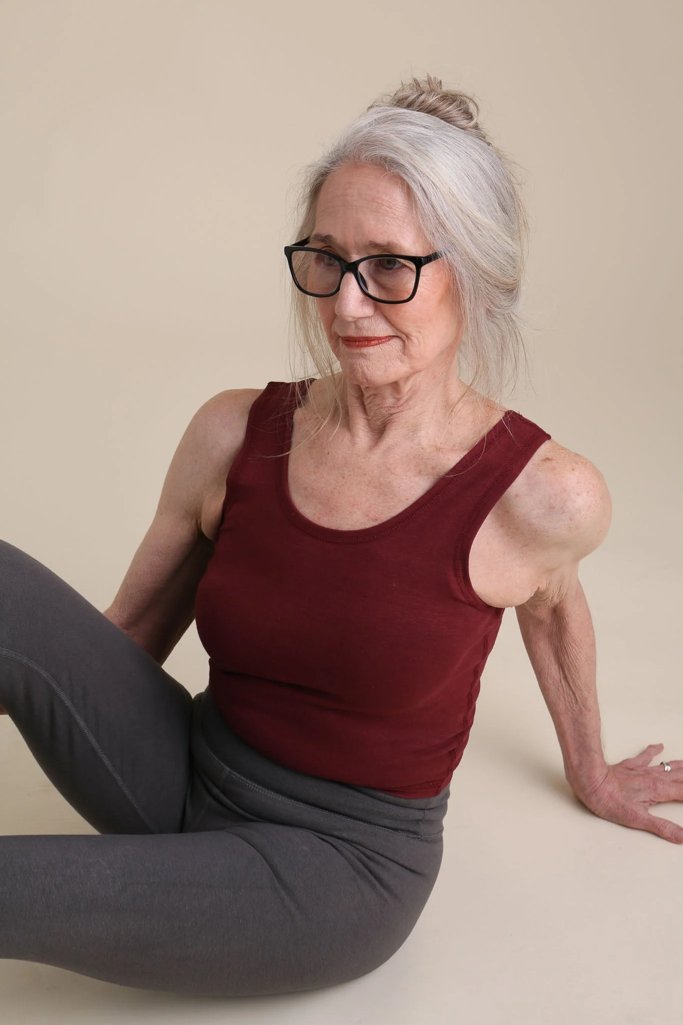 Yoga Crop Tank in Cranberry - Image 8