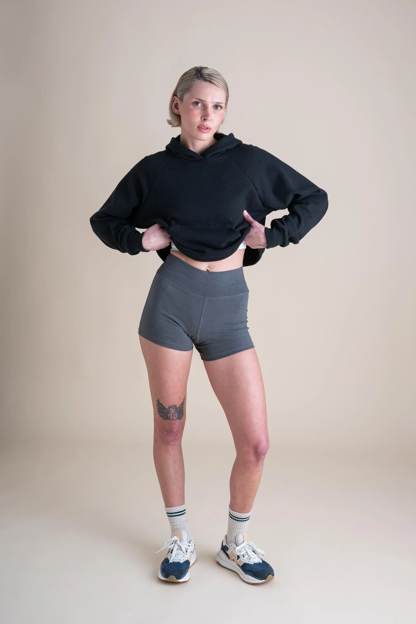 Yoga Shorts in Concrete - Image 4