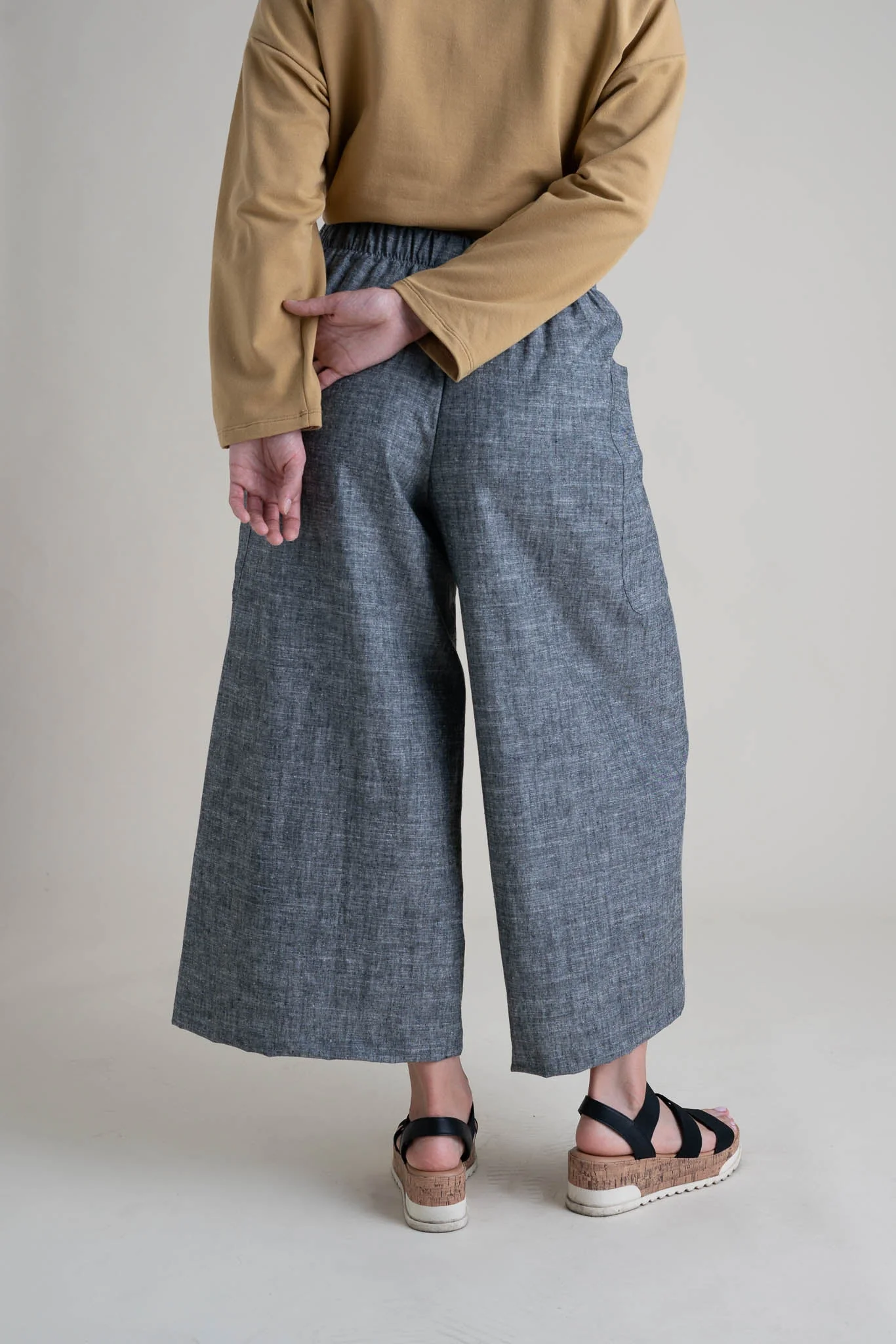 Zero Waste Pants in Gray Chambray - Image 4