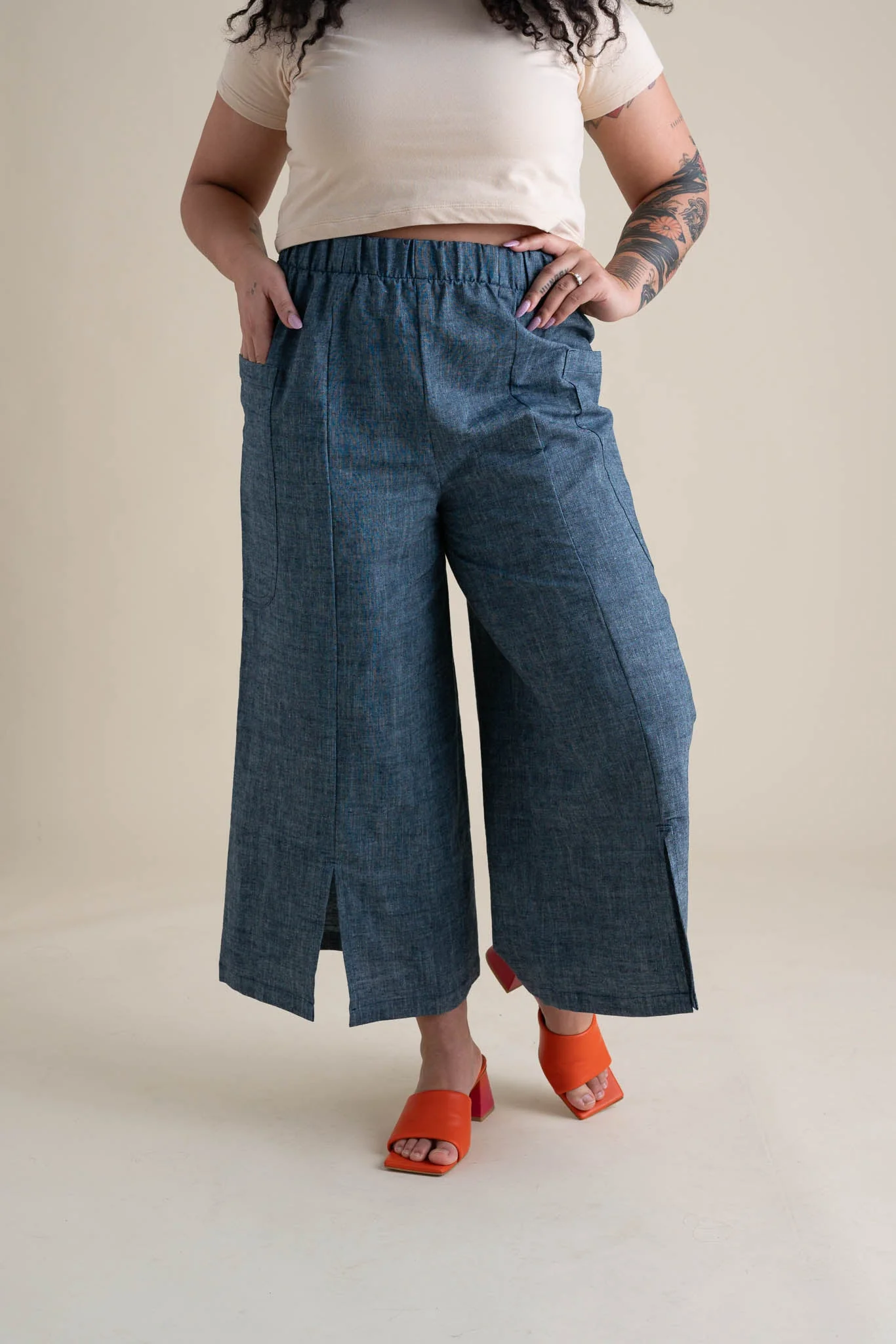 Zero Waste Pants in Indigo Chambray - Image 2
