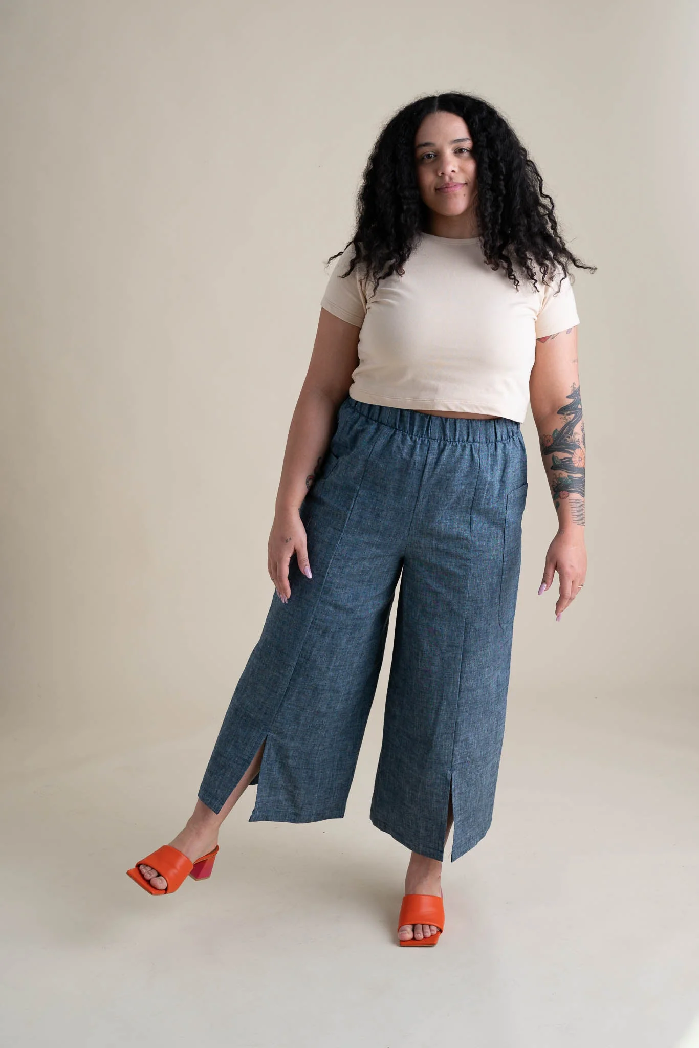 Zero Waste Pants in Indigo Chambray - Image 3