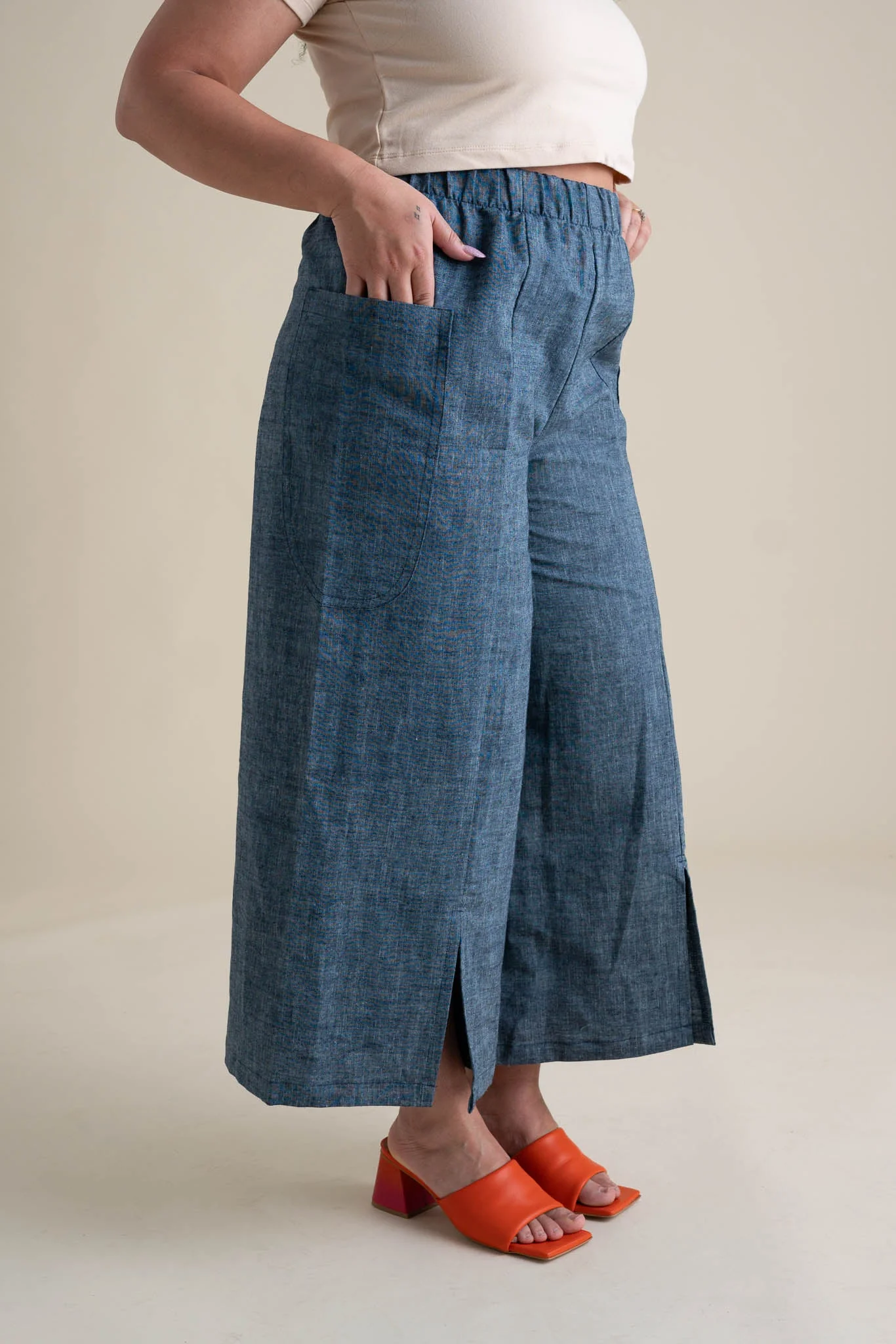 Zero Waste Pants in Indigo Chambray - Image 4