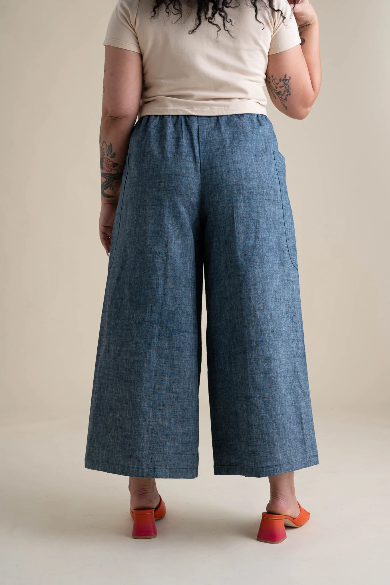 Zero Waste Pants in Indigo Chambray - Image 5