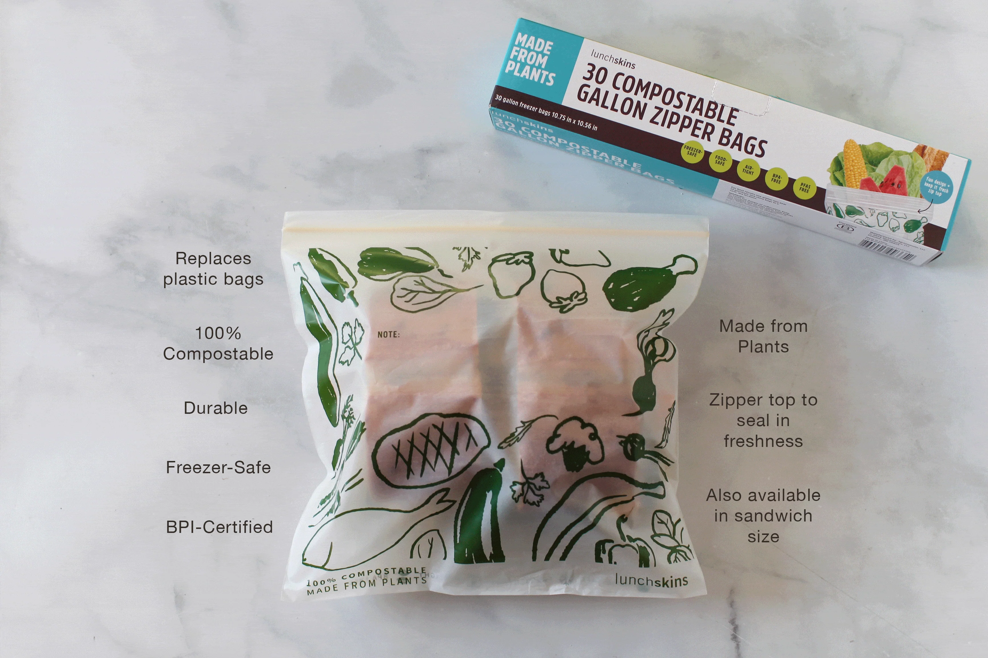Ziptop Compostable Freezer-Safe Gallon Storage Bags - Image 6